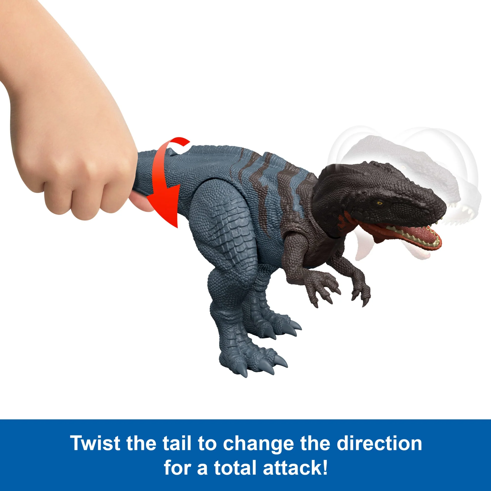 Jurassic World Rebirth Wild Roar Abelisaurus Dinosaur Toy, Tail Controlled Attack Chomp & Sound - Image 4