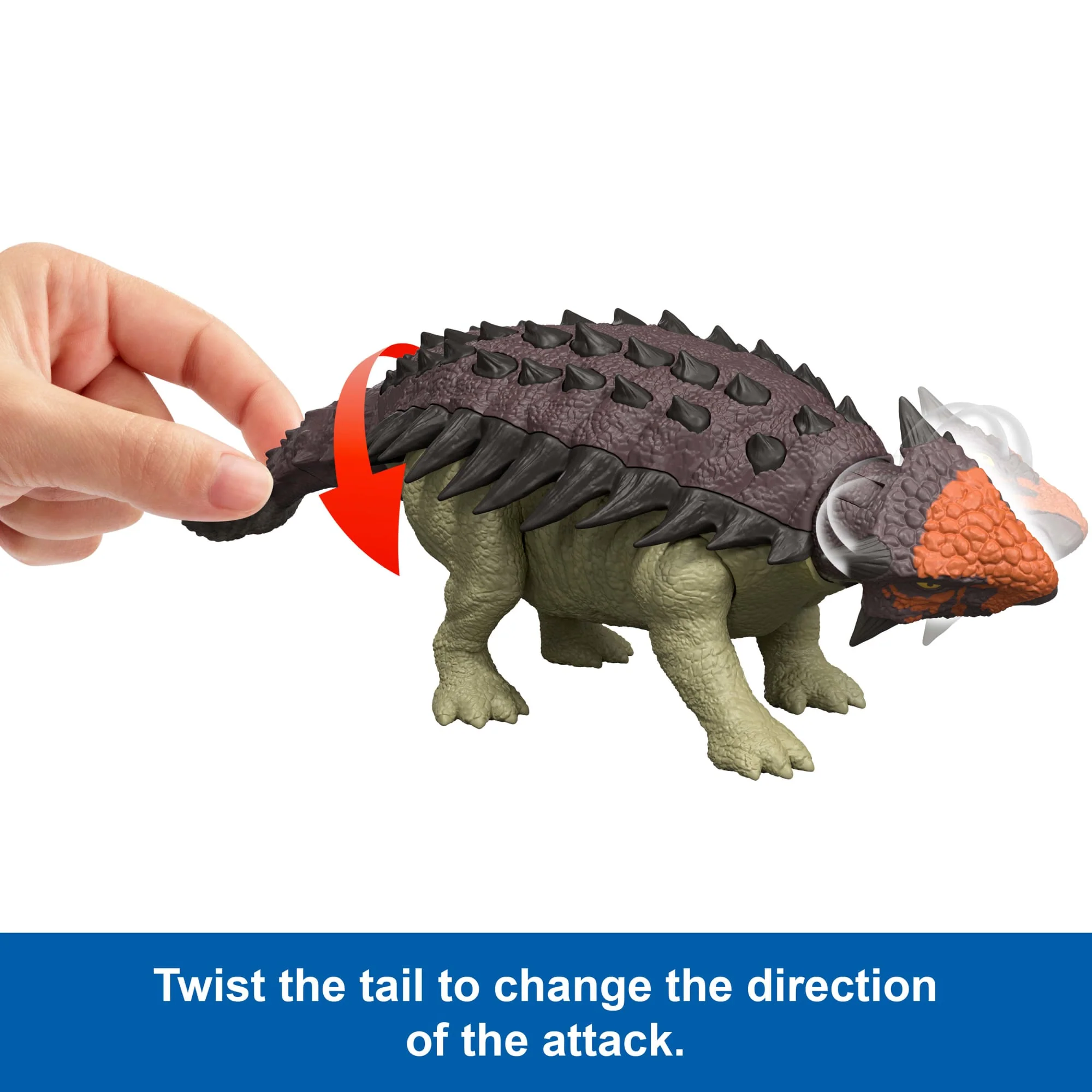 Jurassic World Rebirth Wild Roar Ankylosaurus Dinosaur Toy, Tail Attack Motion & Sound - Image 4