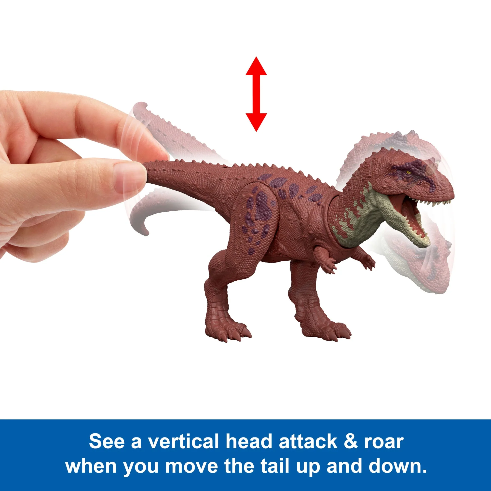 Jurassic World Rebirth Wild Roar Aucasaurus Dinosaur Toy, Tail Controlled Attack Chomp & Sound - Image 4