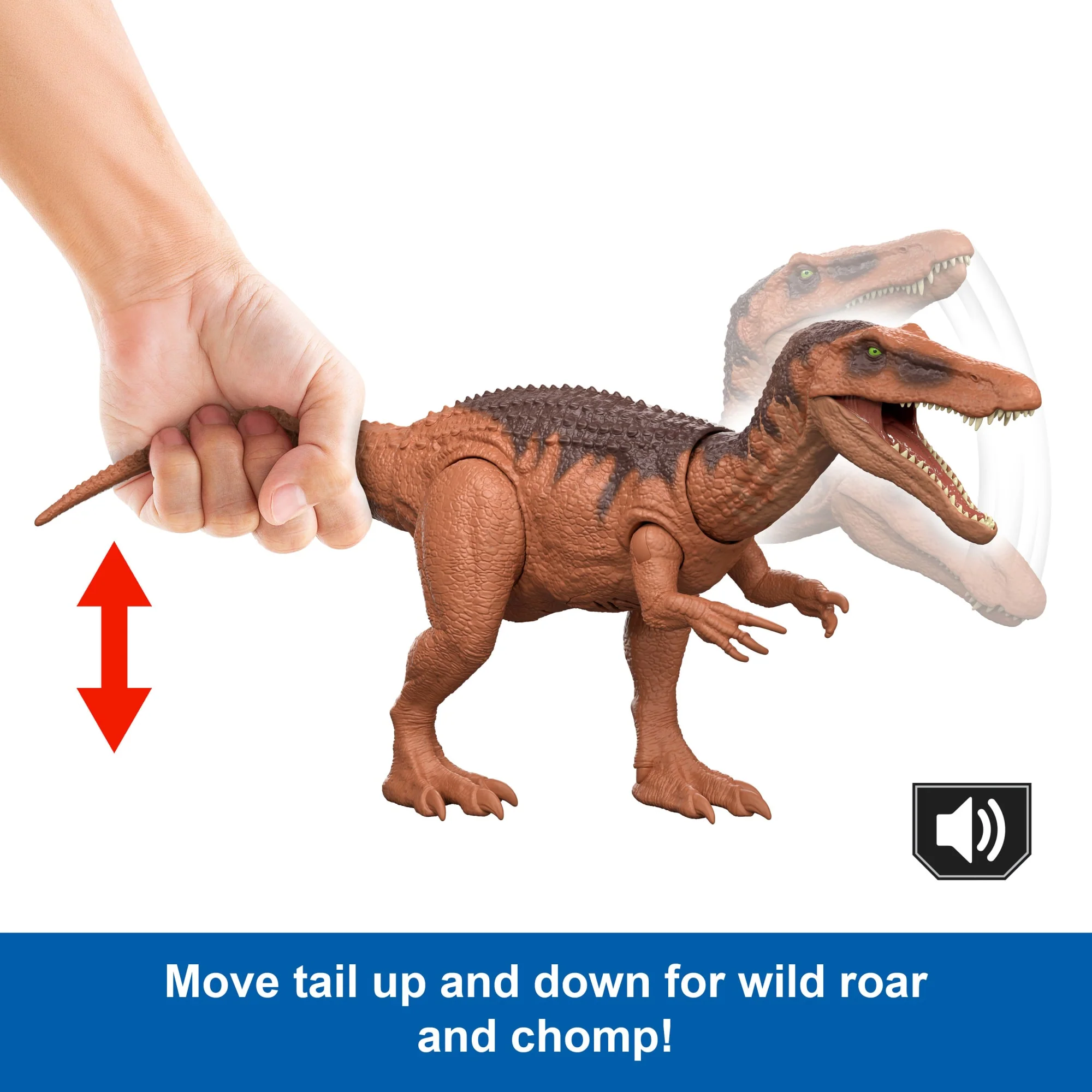 Jurassic World Rebirth Wild Roar Baryonyx Dinosaur Toy, Tail Controlled Attack Chomp & Sound - Image 3