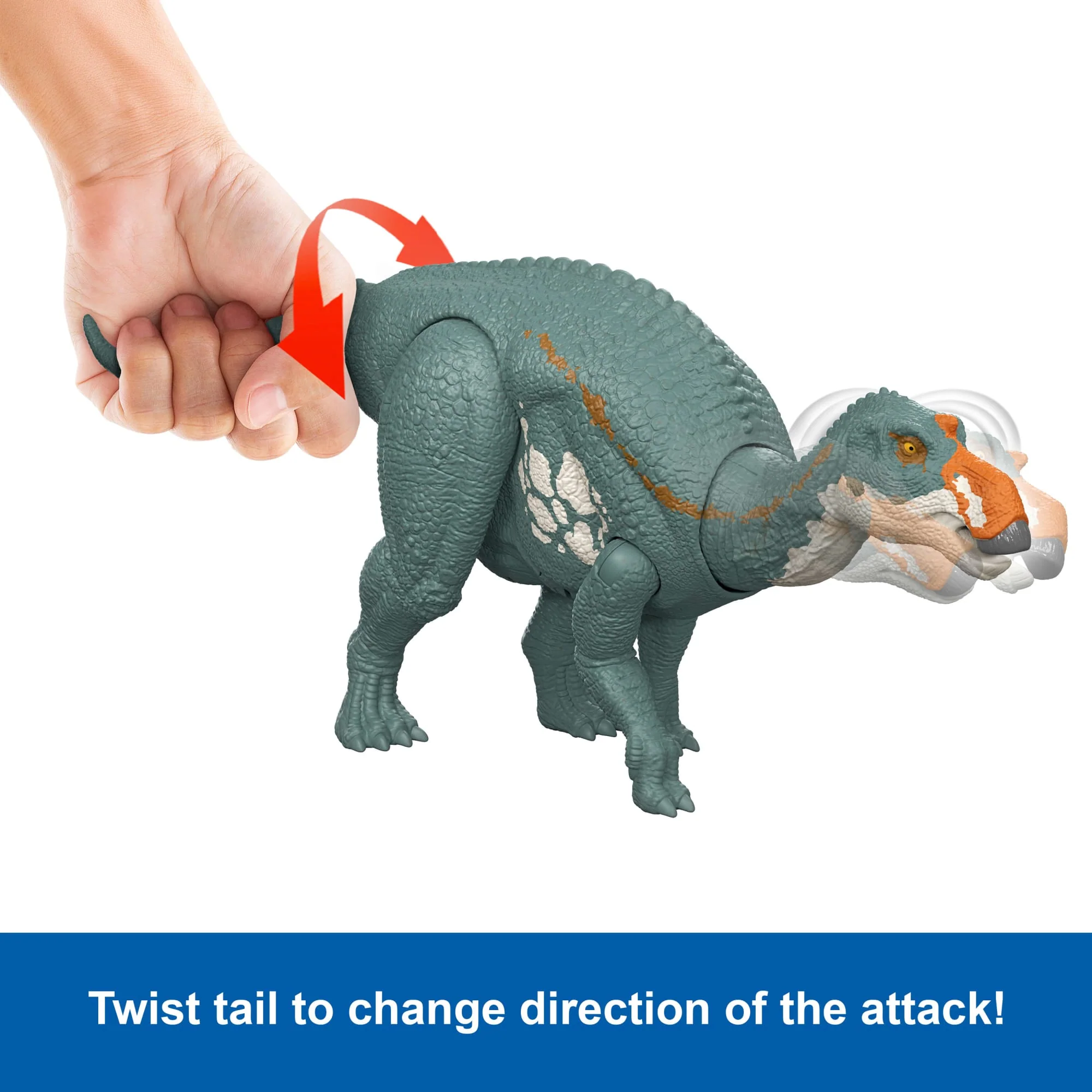 Jurassic World Rebirth Wild Roar Maiasaura Dinosaur Toy, Tail Controlled Attack Chomp & Sound - Image 4
