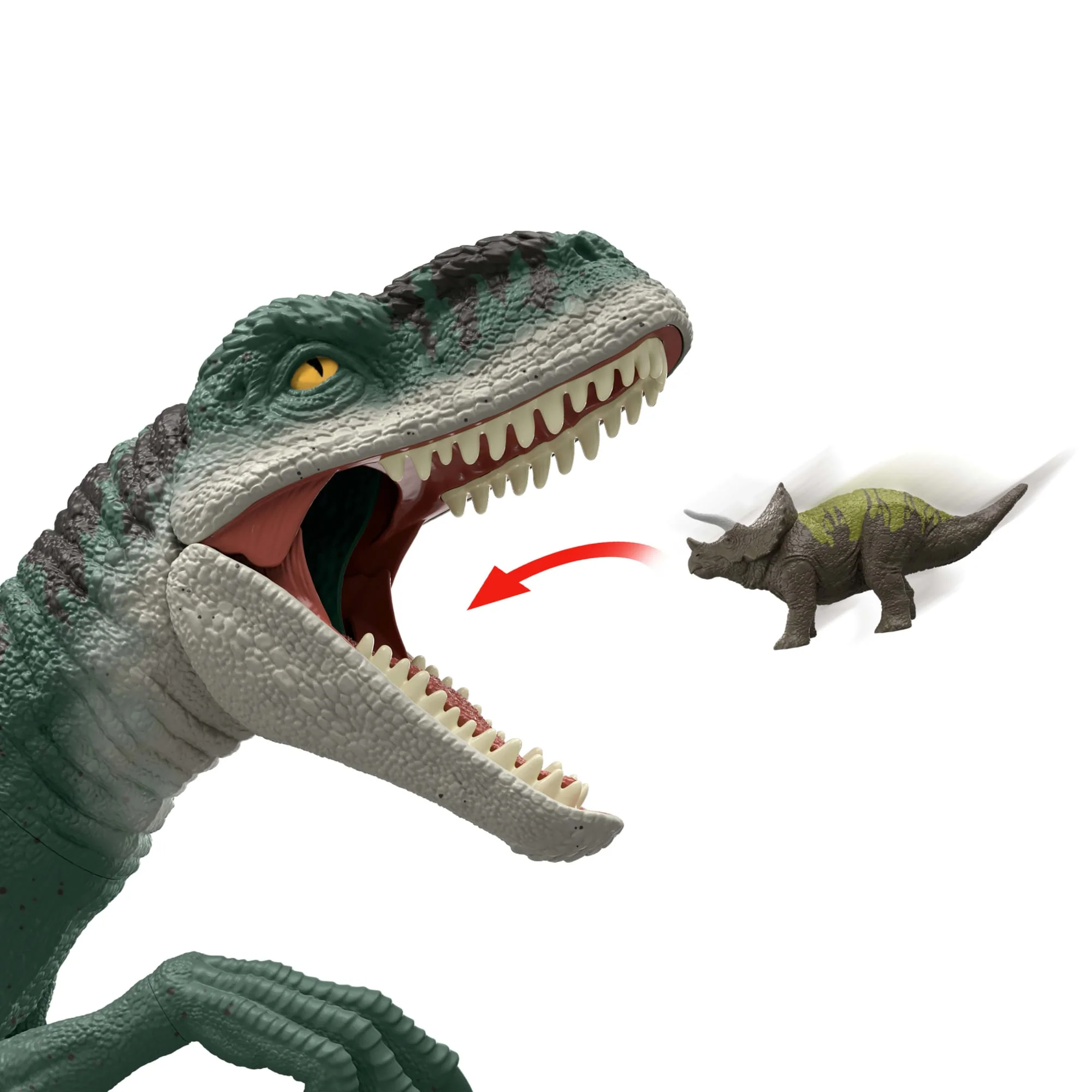 Jurassic World Super Colossal Dinosaur Pack With 1 XL 37 inch Long Atrociraptor, 4 Minis - Image 3