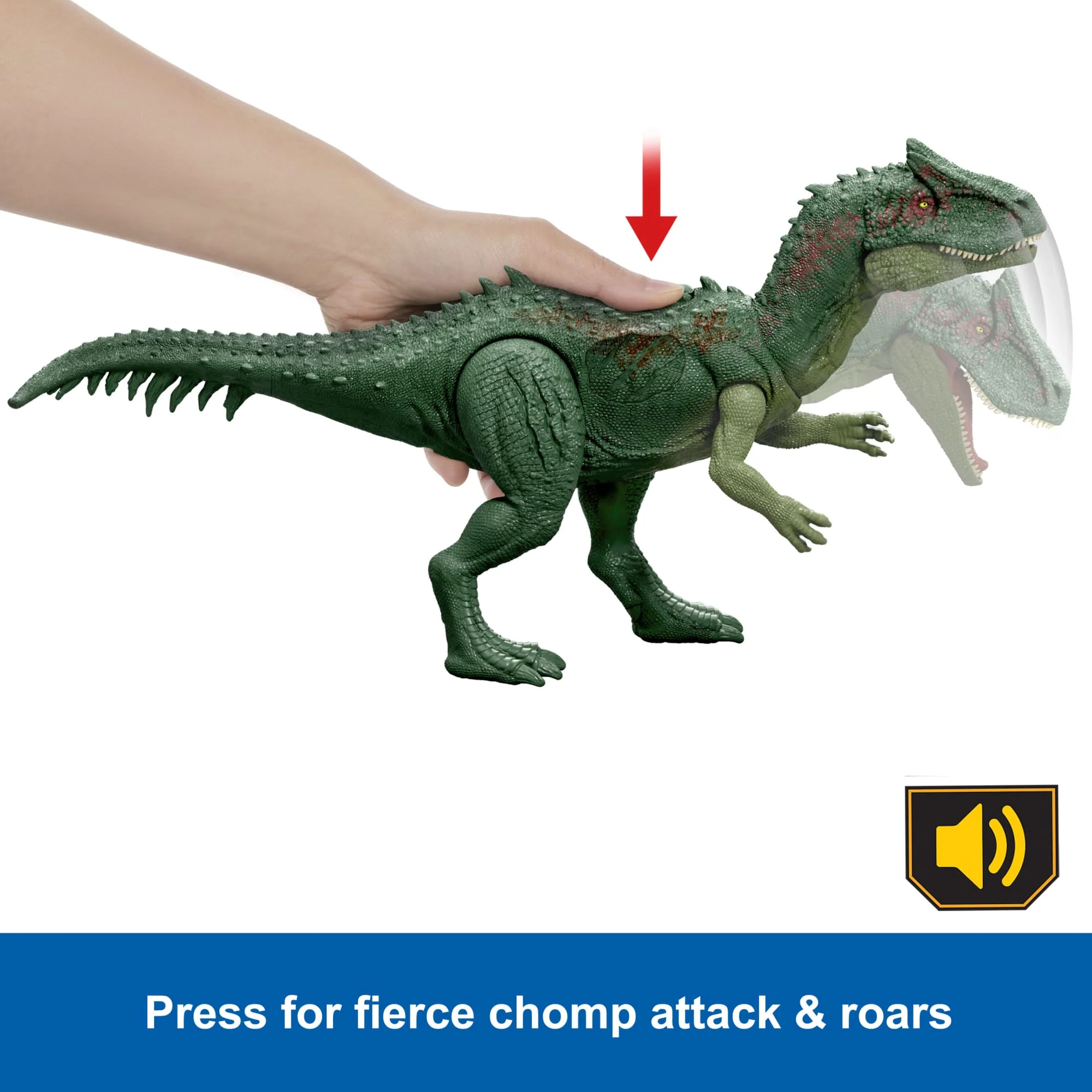 Jurassic World Rebirth Ultimate Damage Allosaurus Light Up Dinosaur Figure, Chomp & Roar Toy - Image 3