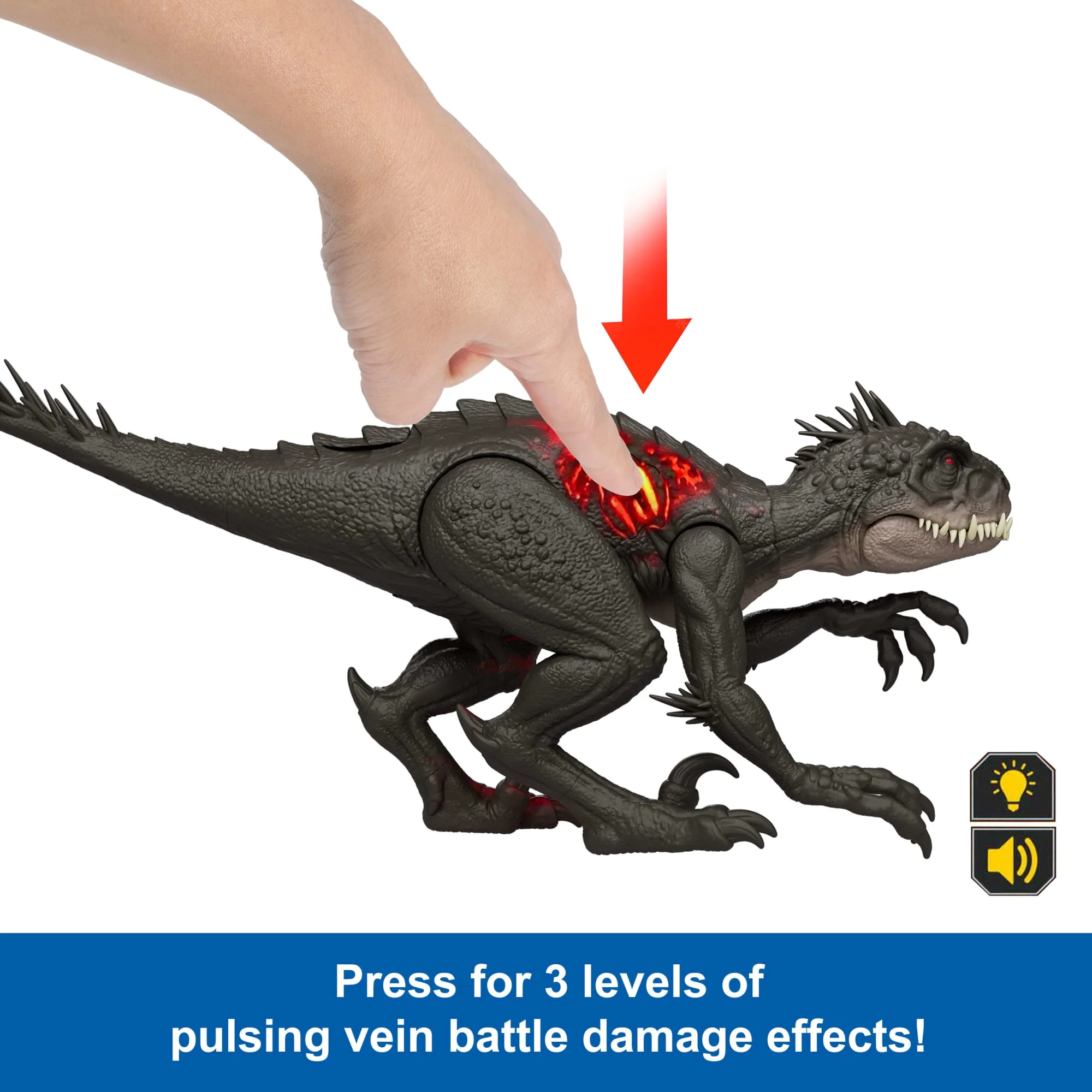 Jurassic World Ultimate Damage Scorpios Rex Dinosaur Toy Figure With Damage, Light & Sound Toy - Image 4