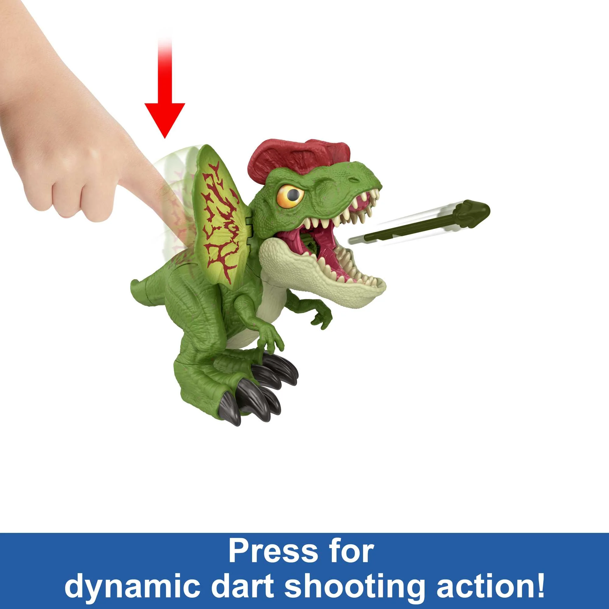 Jurassic World Dinosaur Sound Toy, Uncaged Fierce Launchin Dilophosaurus Figure - Image 3
