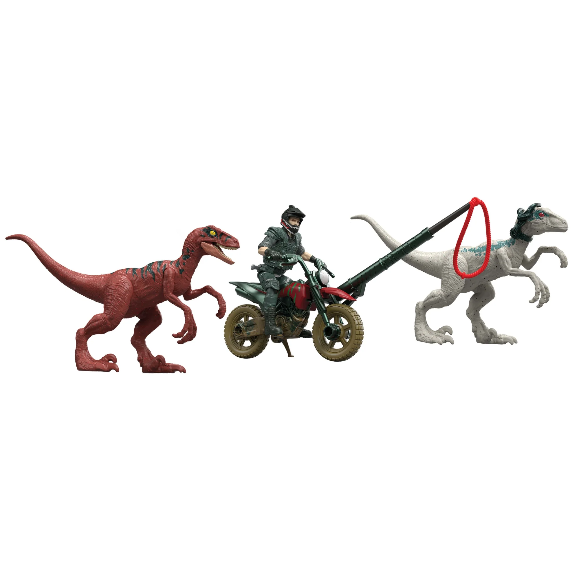 Jurassic World Reimagined Motorcycle, Owen Grady & Raptors & Tools Retro Pack, Fallen Kingdom Toy - Image 5