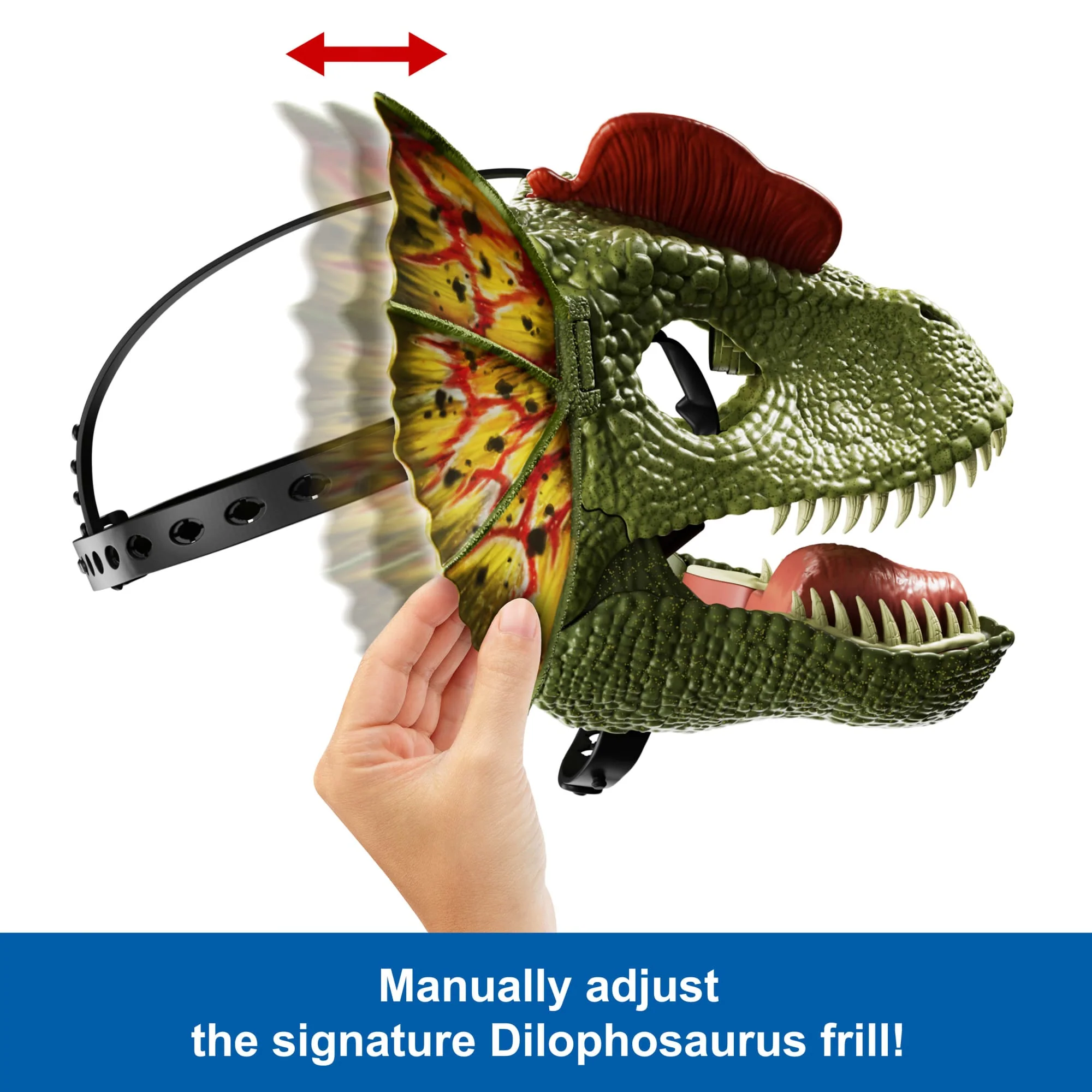 Jurassic World Dilophosaurus Role Play Mask With Sound & Water-Shooting Feature, Frill - Image 4