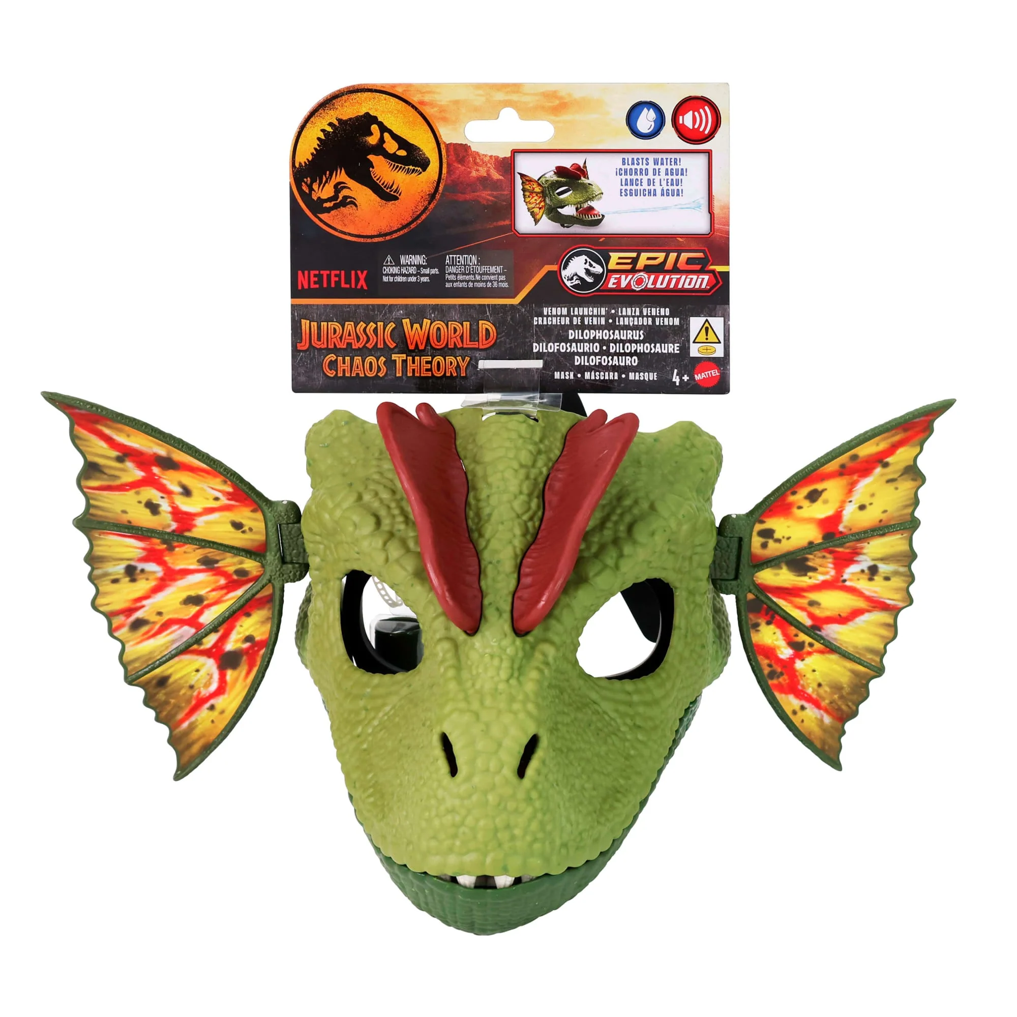 Jurassic World Dilophosaurus Role Play Mask With Sound & Water-Shooting Feature, Frill - Image 6