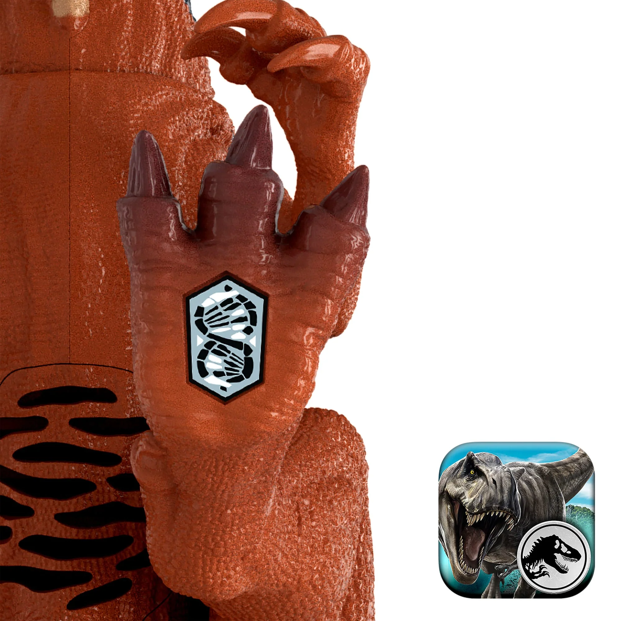 Jurassic World Wild Roar Afrovenator Dinosaur Action Figure Toy, Attack & Light & Sound, Scan Code - Image 2