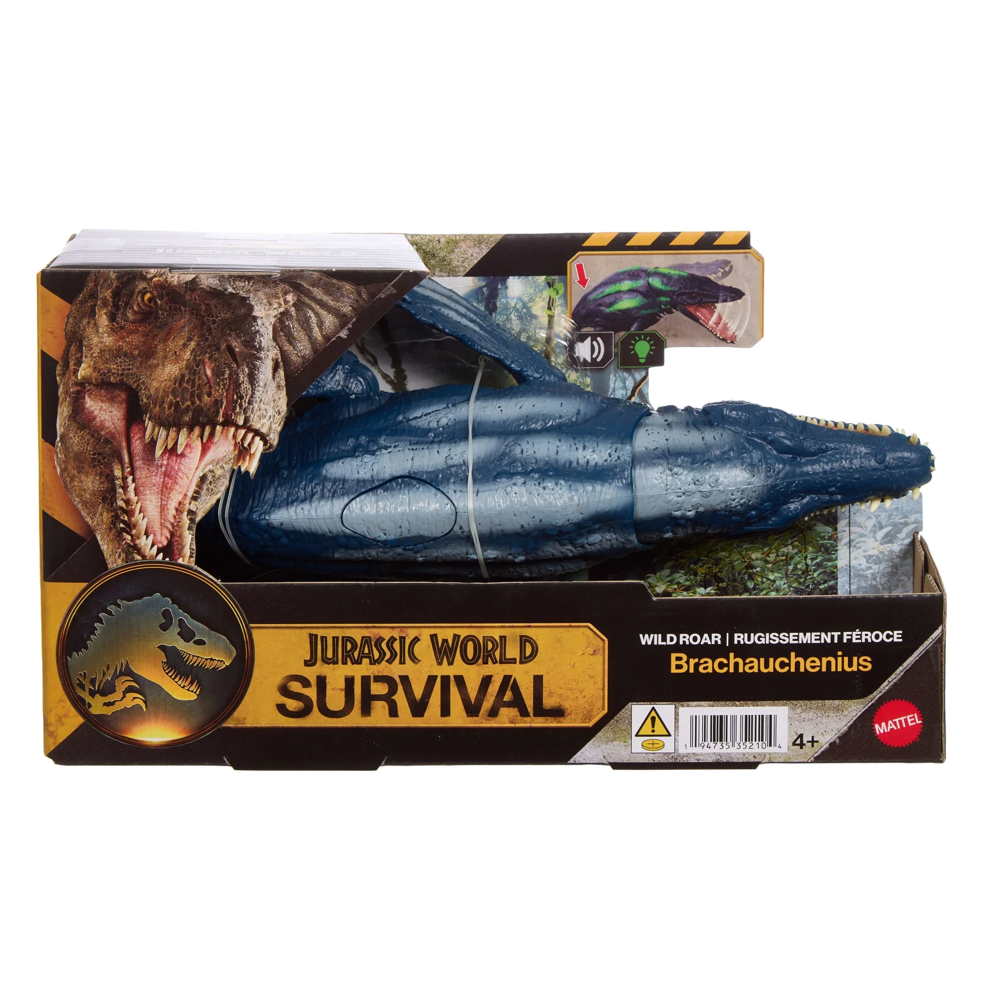 Jurassic World Wild Roar Brachauchenius Dinosaur Action Figure Toy, Attack, Light & Sound, Scan Code - Image 6