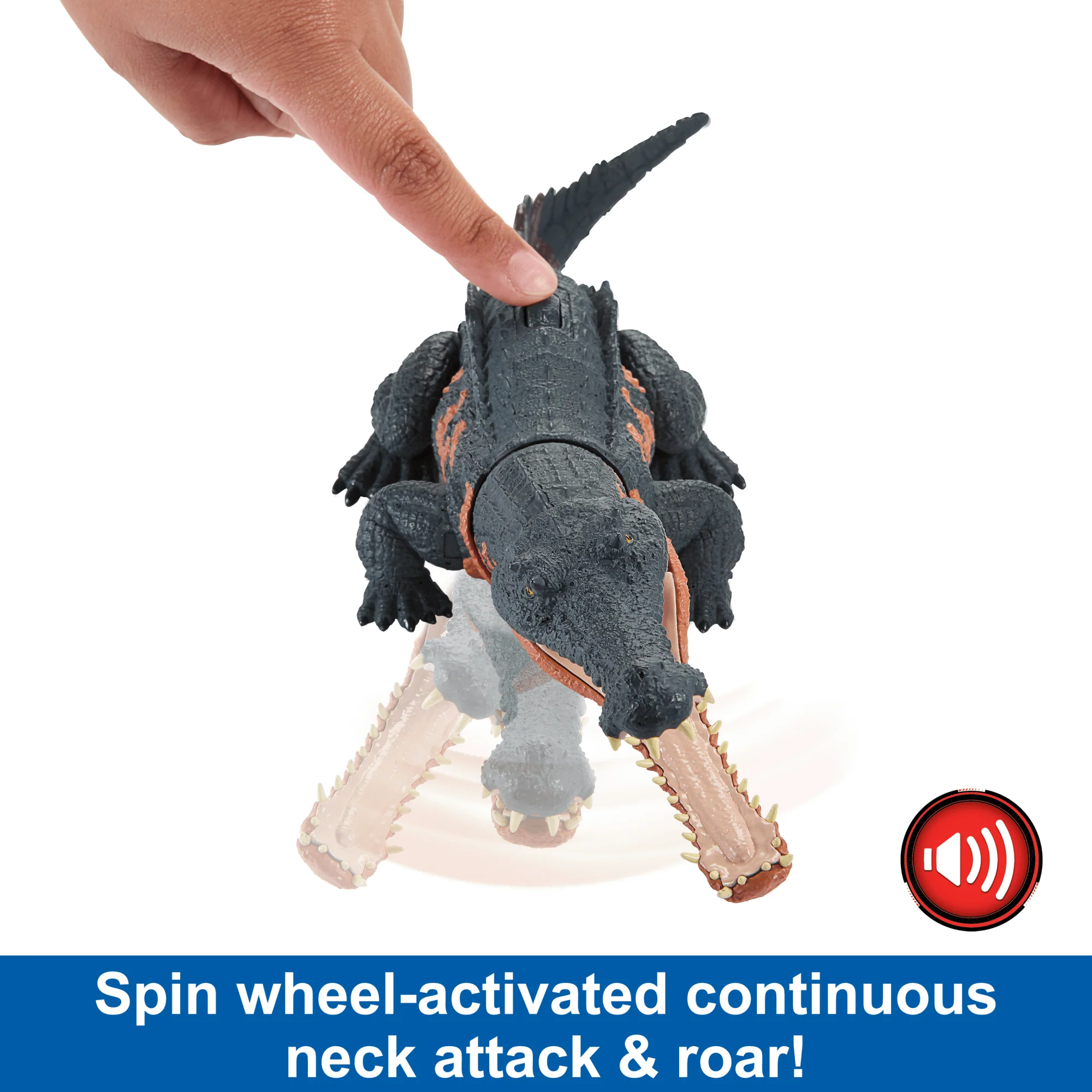 Jurassic World Wild Roar Gryposuchus Dinosaur Action Figure Toy With Attack & Sound - Image 3
