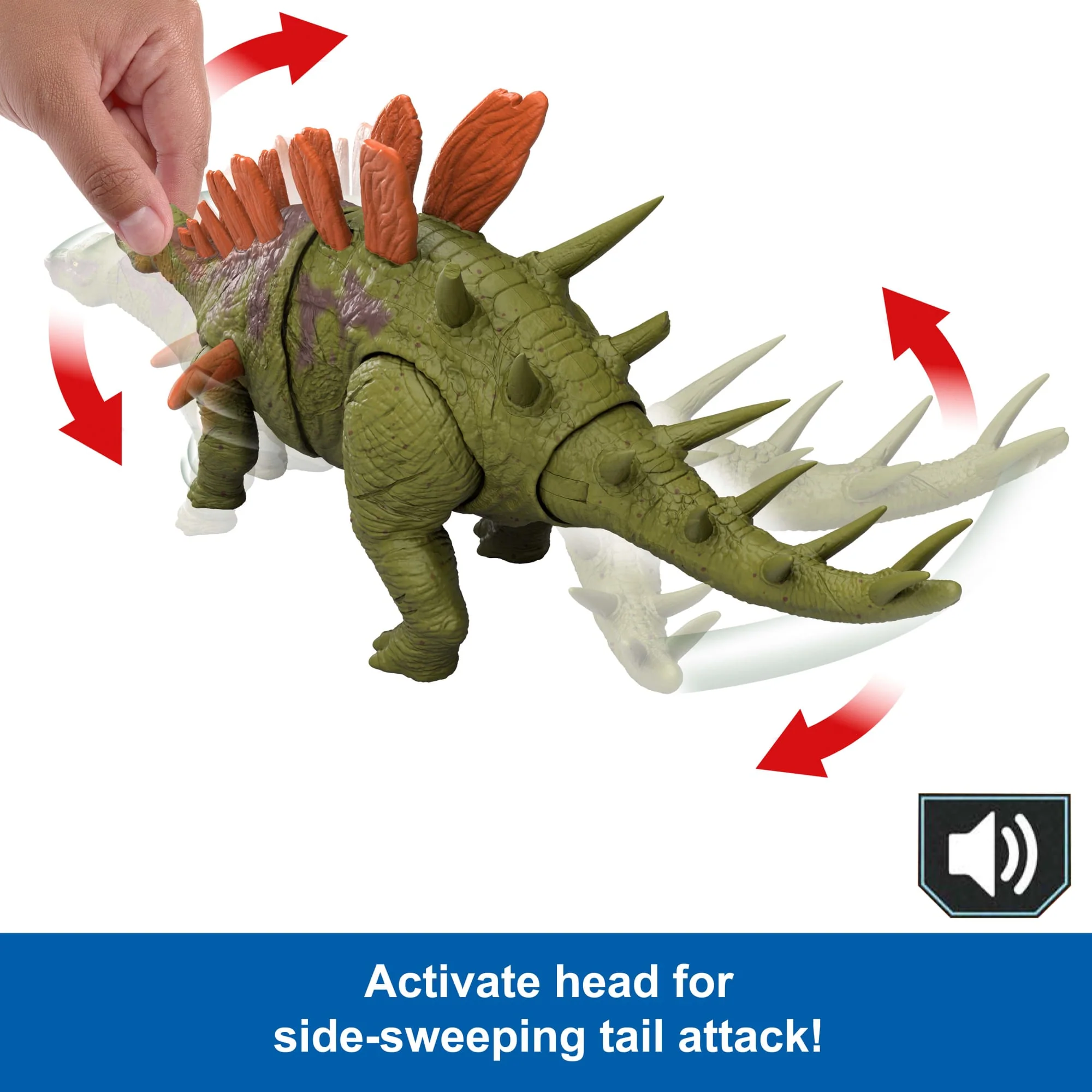 Jurassic World Chaos Theory Wild Roar Kentrosaurus Action Figure, Strike Attack & Sound Dinosaur Toy - Image 5