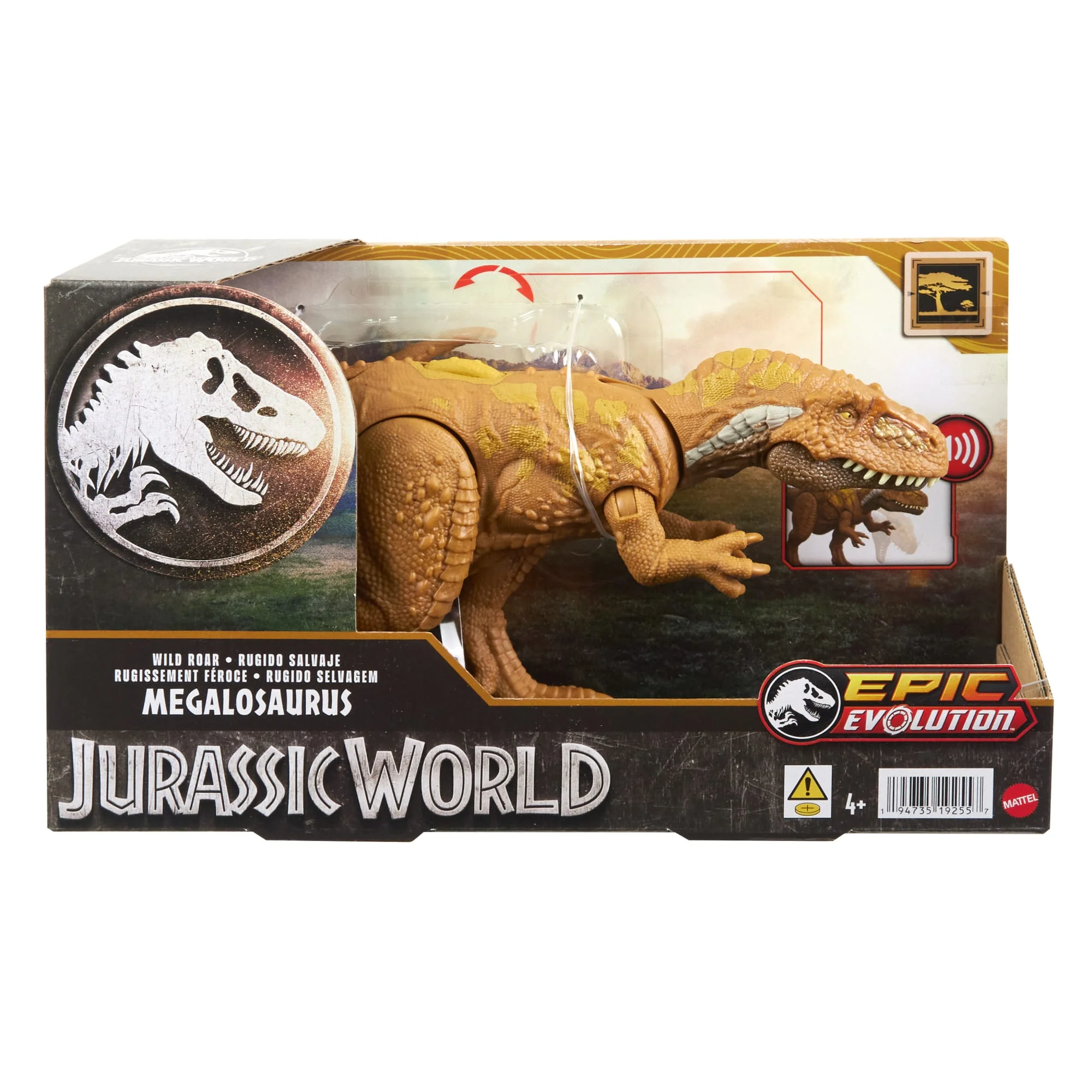 Jurassic World Wild Roar Dinosaur, MEGAlosaurus Action Figure Toy With Sound - Image 6