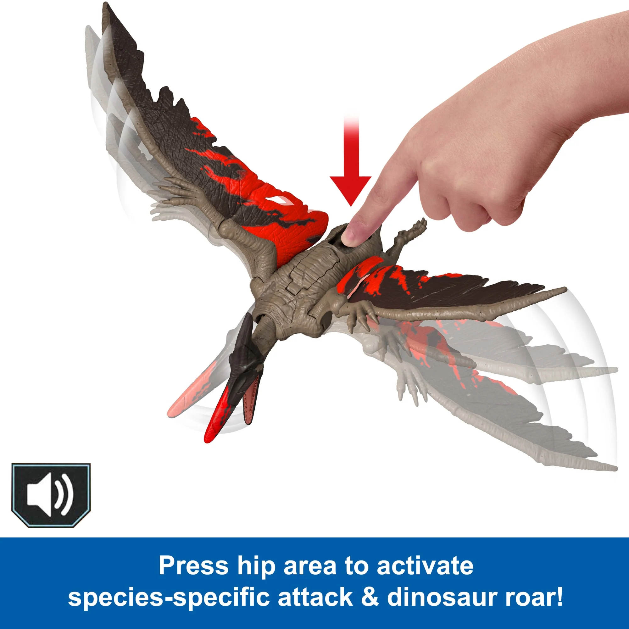 Jurassic World Chaos Theory Wild Roar Pteranodon Action Figure, Strike Attack & Sound Dinosaur Toy - Image 4