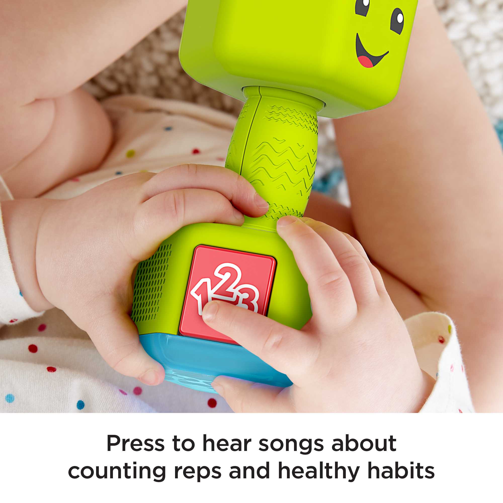 Fisher-Price Laugh & Learn Countin’ Reps Dumbbell Musical Rattle Toy For Infant & Toddler - Image 4