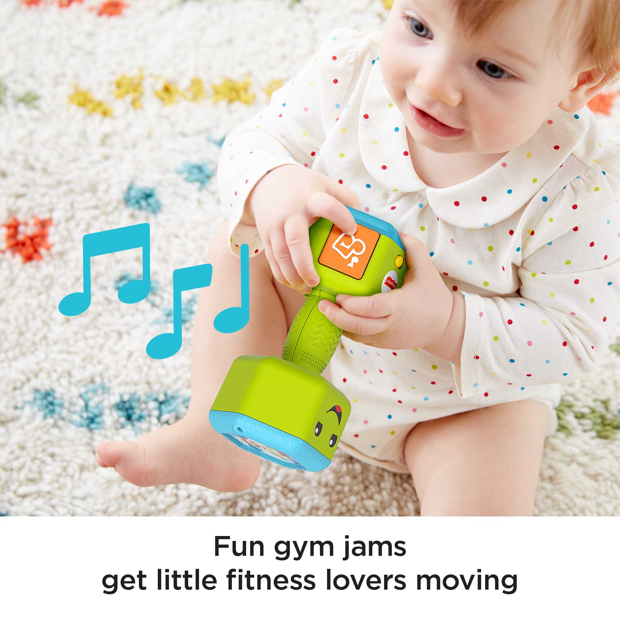 Fisher-Price Laugh & Learn Countin’ Reps Dumbbell Musical Rattle Toy For Infant & Toddler - Image 5