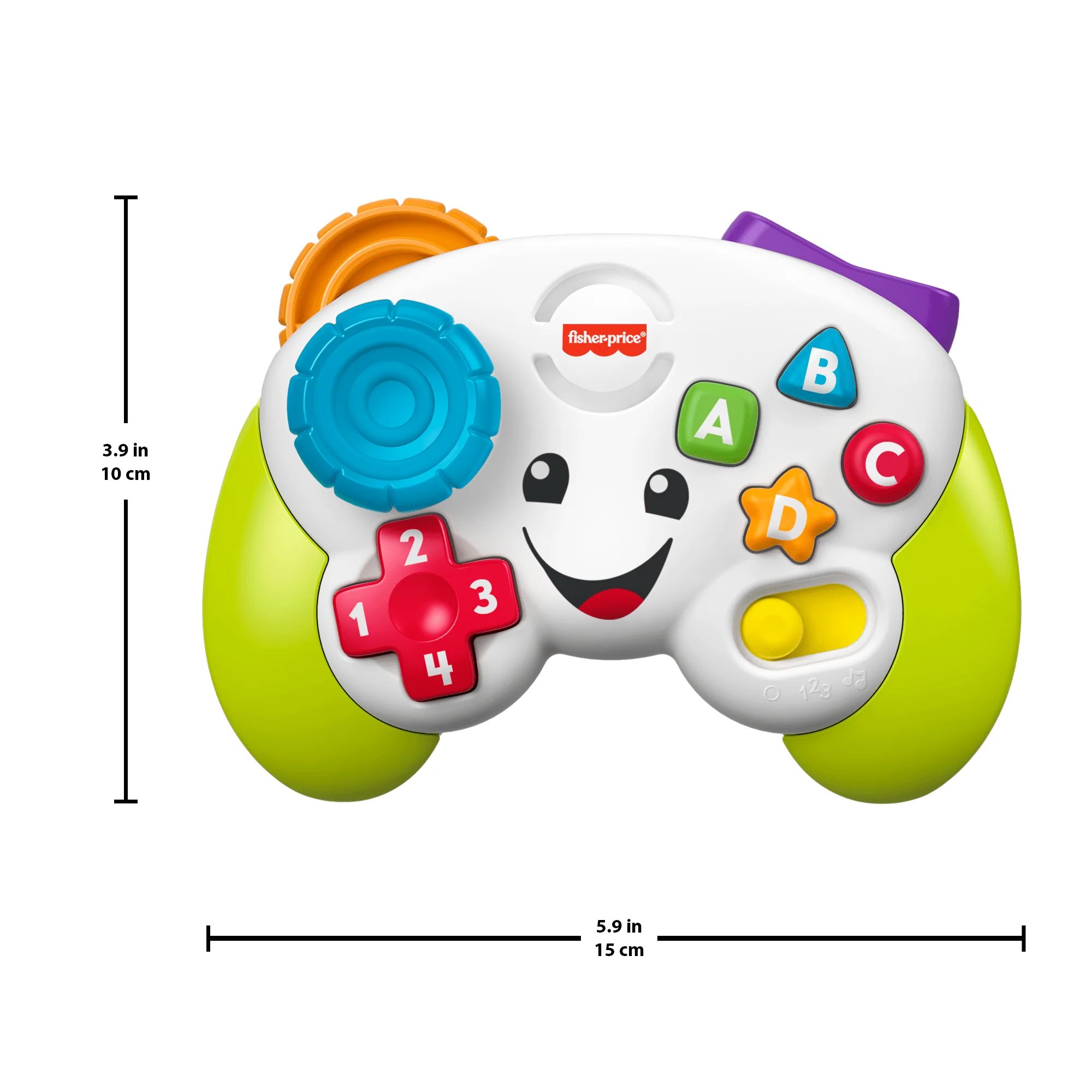 Fisher-Price Laugh & Learn Game & Learn Controller Musical Baby Toy With Lights, Green - Image 2