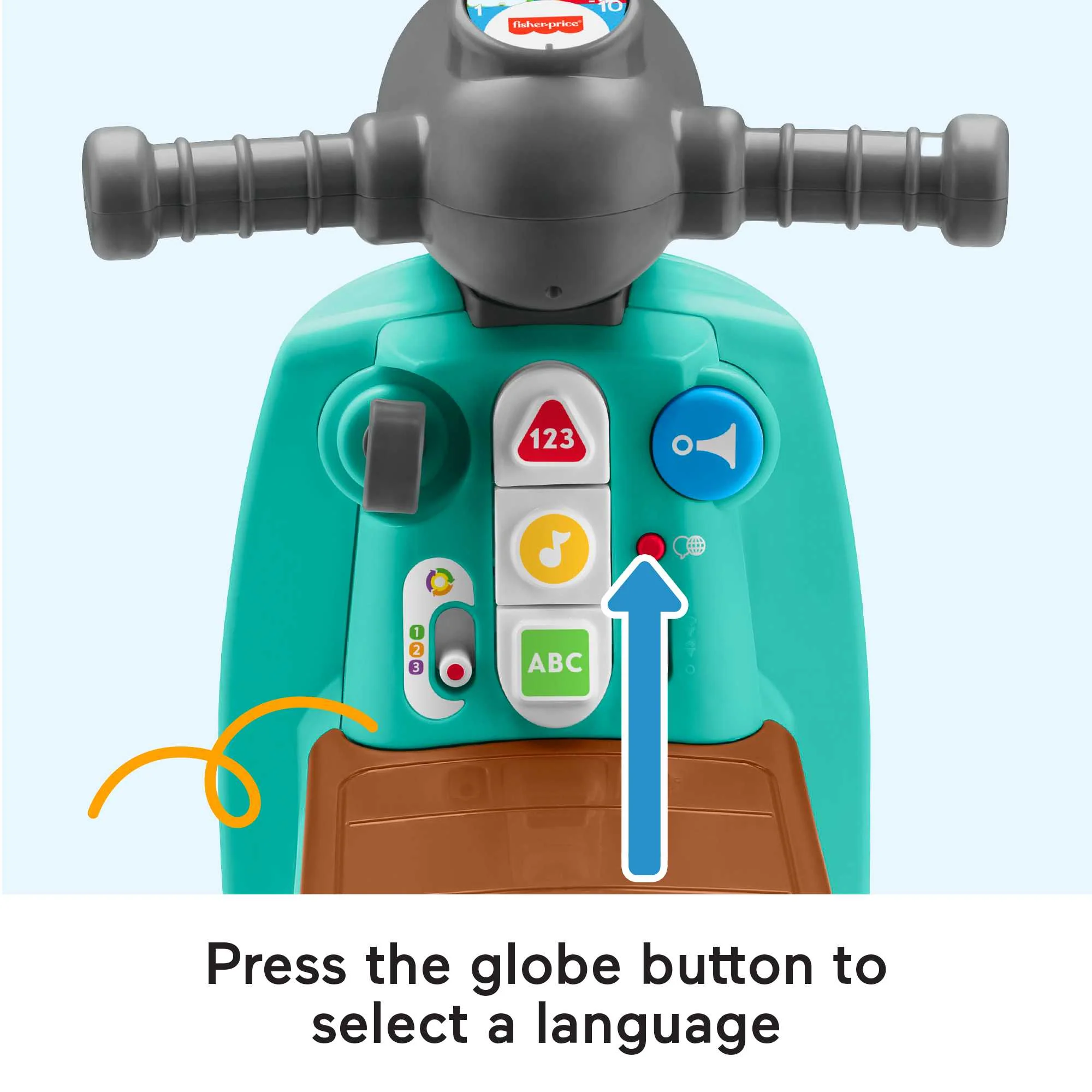 Fisher-Price Laugh & Learn Toddler Toy, Smart Stages Cruise Along Scooter Musical Ride-On - Image 3