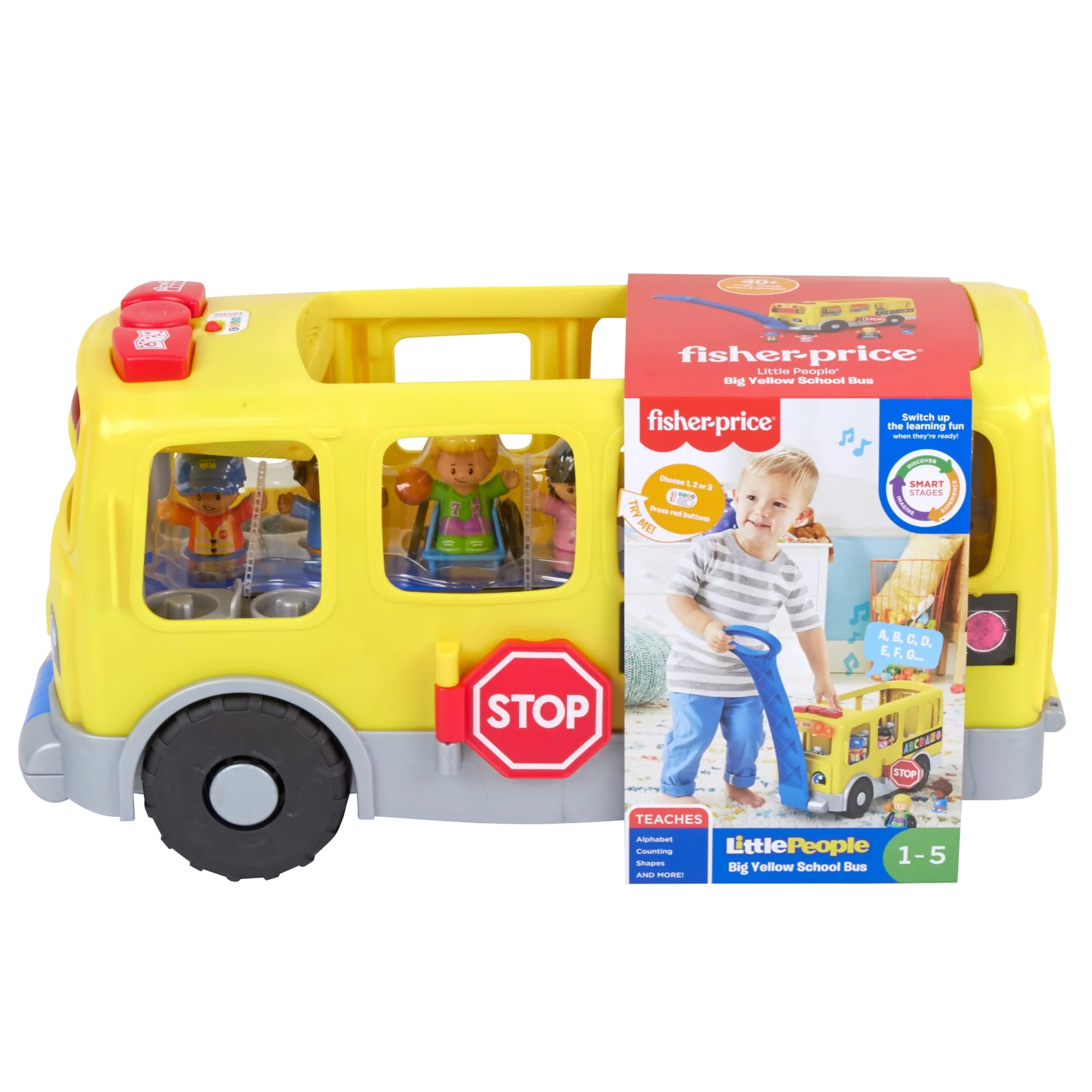 Fisher-Price Little People Big Yellow School Bus, Musical Pull Toy - Image 6