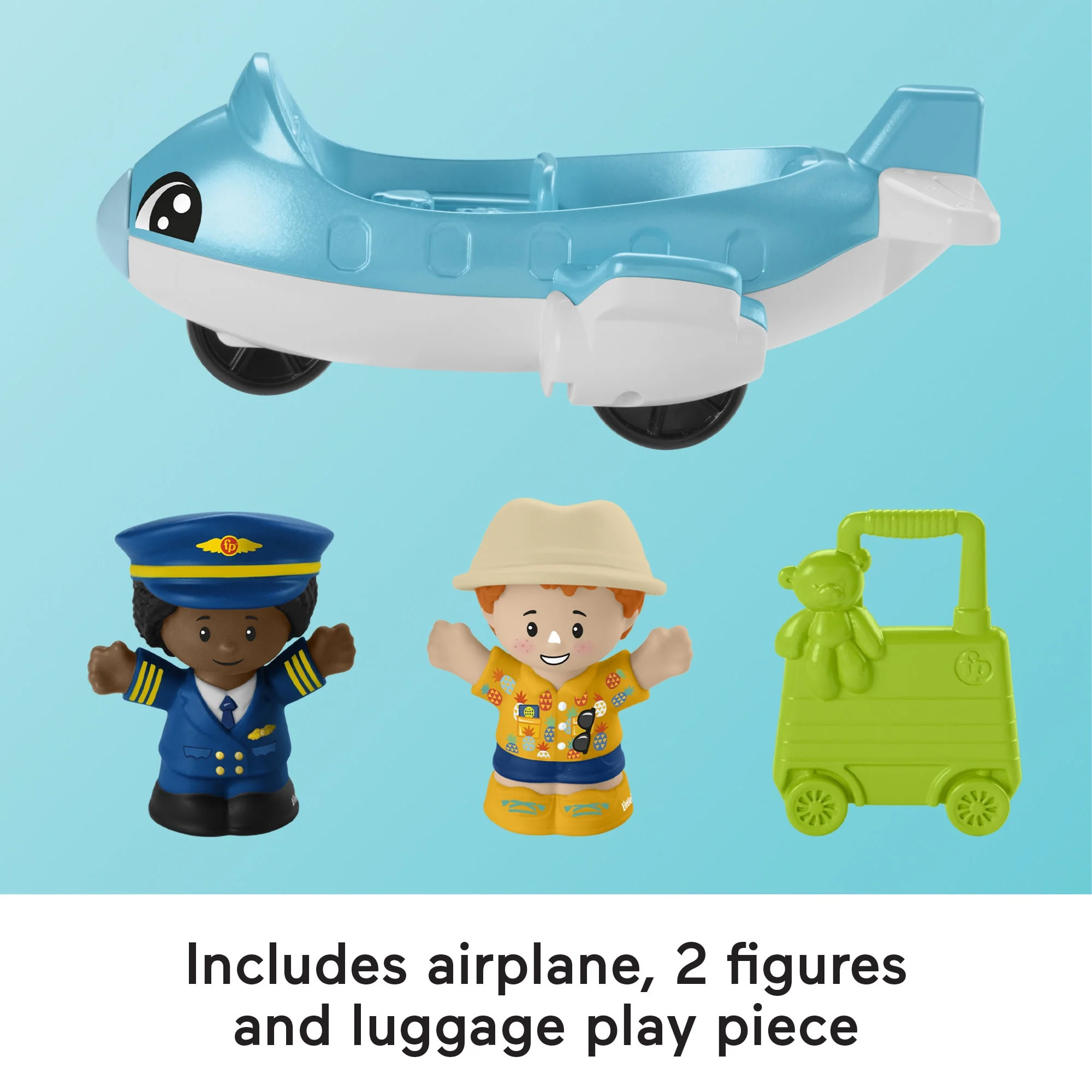 Fisher-Price Little People Everyday Adventures Airport Toddler Playset, Airplane & 3 Play Pieces - Image 5