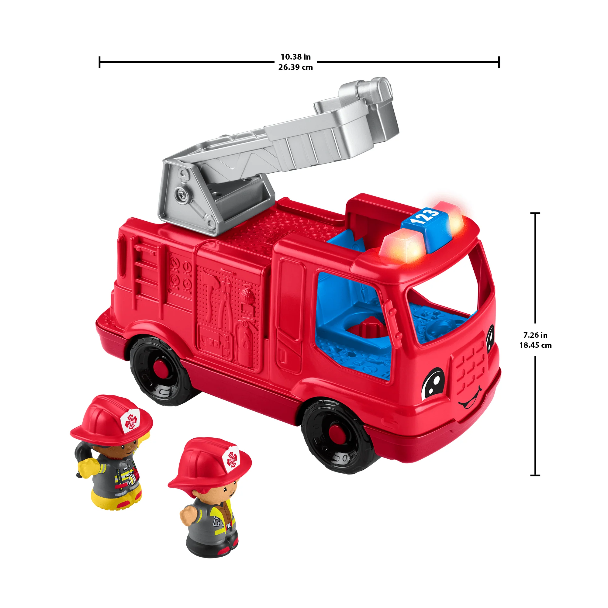 Fisher-Price Little People Fire Truck Musical Toddler Toy With Lights Sounds & 2 Figures - Image 6