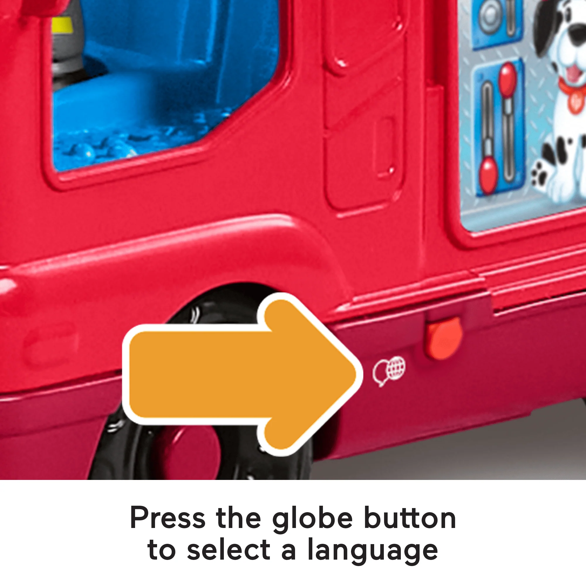 Fisher-Price Little People Fire Truck Musical Toddler Toy With Lights & 2 Figures, Multilanguage Version - Image 3