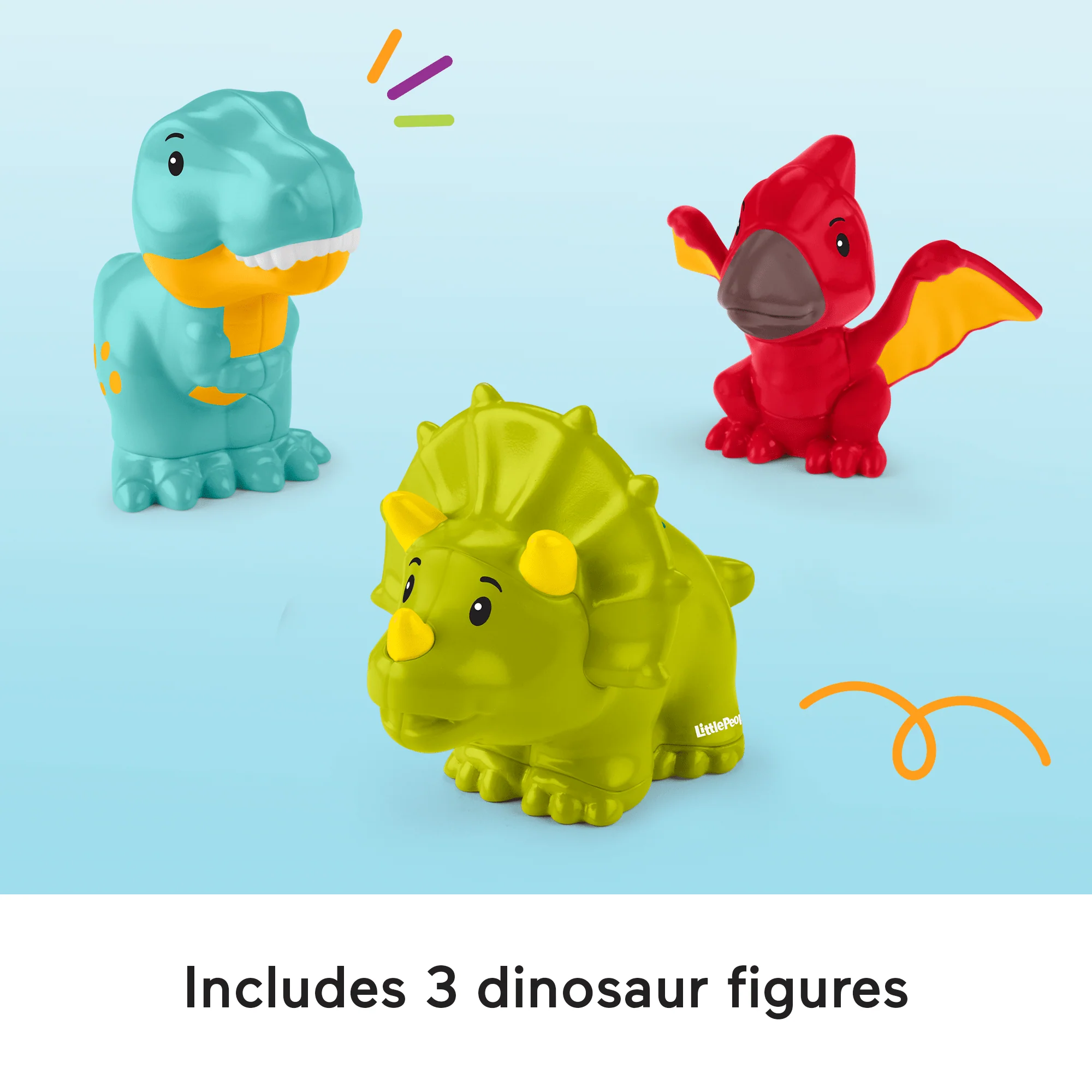 Fisher-Price Little People Friendly Dinosaur Figure Pack Toddler Toy, 4 Pieces - Image 4