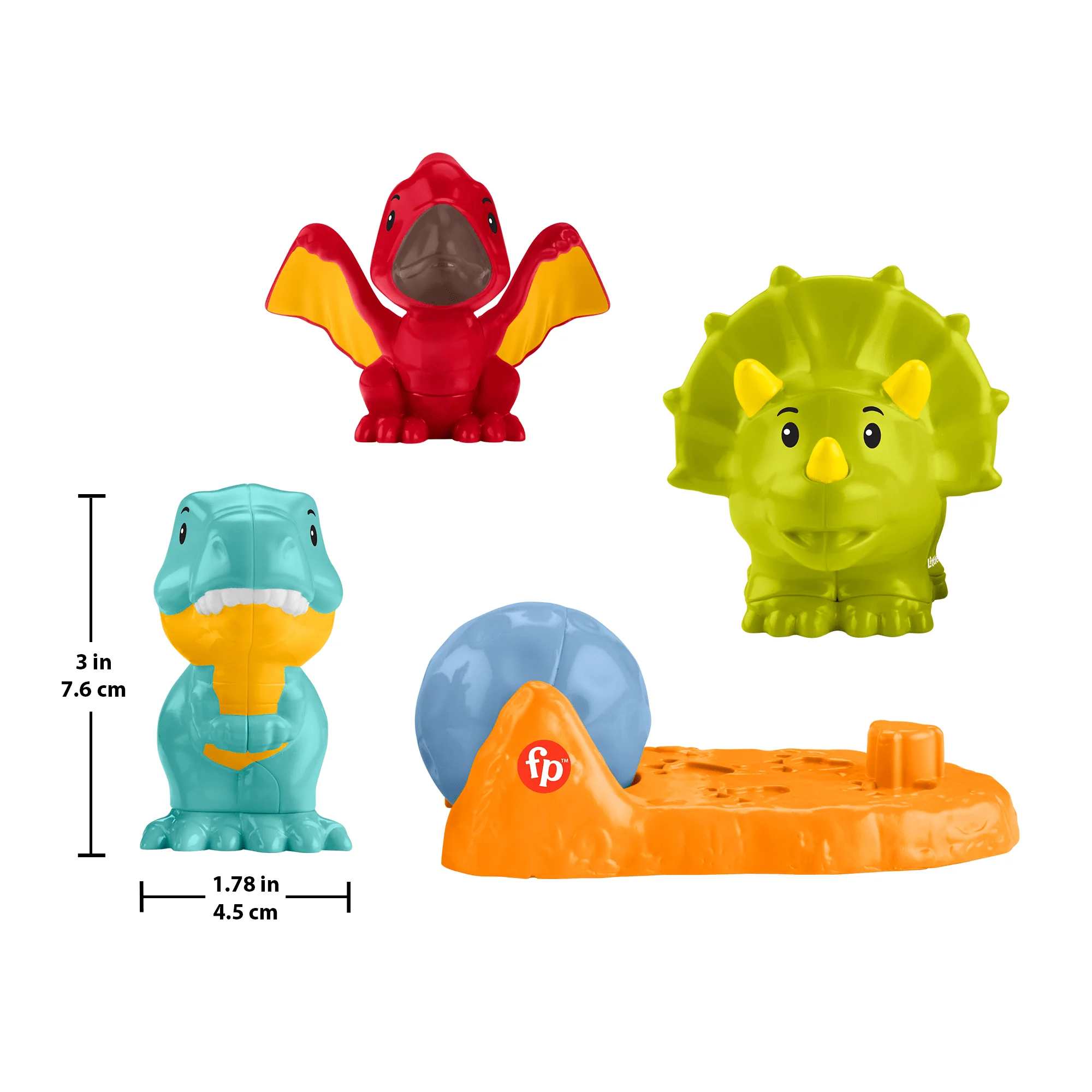 Fisher-Price Little People Friendly Dinosaur Figure Pack Toddler Toy, 4 Pieces - Image 5