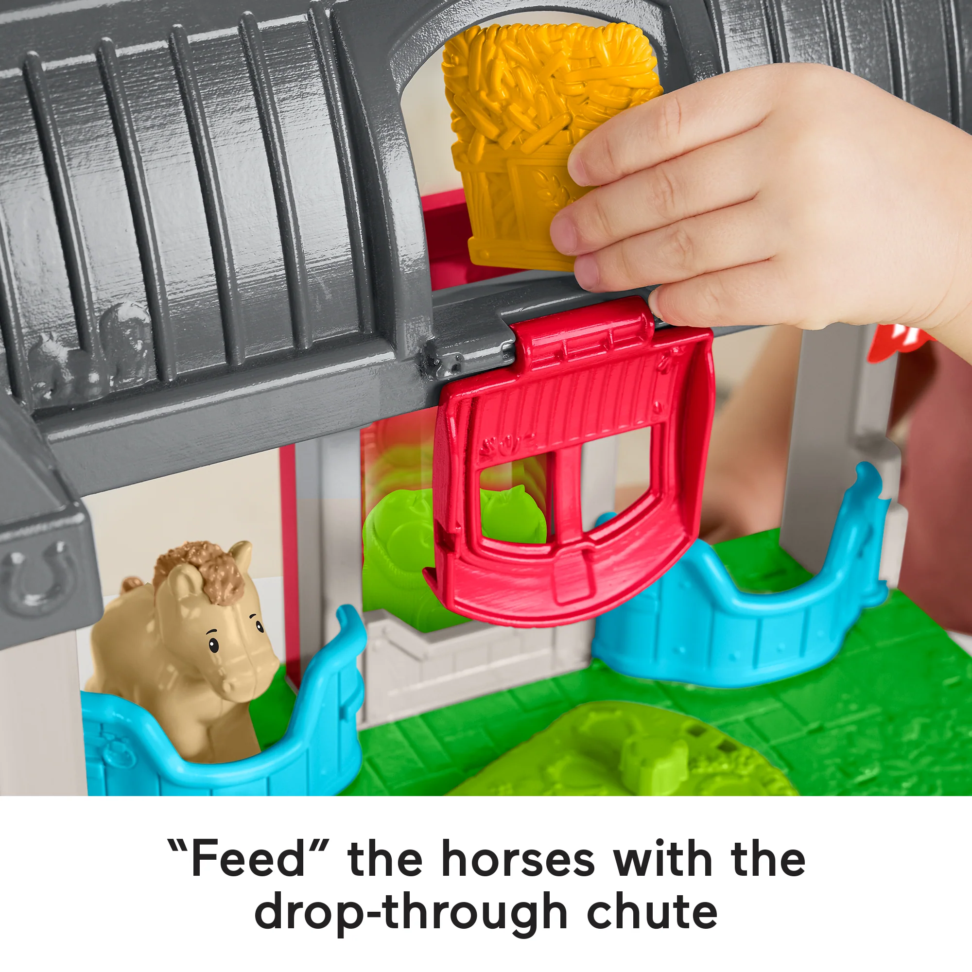 Fisher-Price Little People Friendly Horses Stable Toddler Playset With Sounds, 6 Play Pieces - Image 4