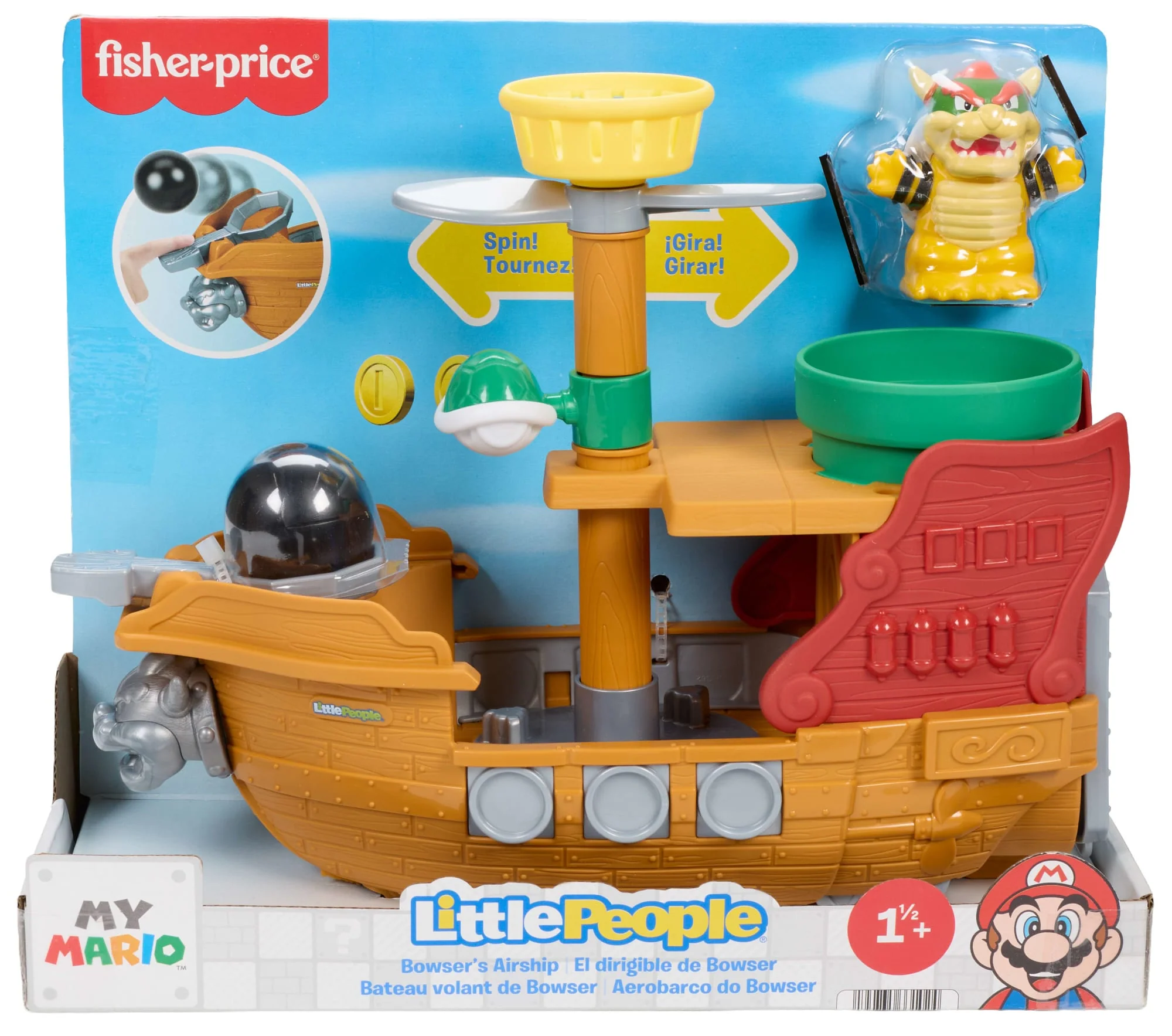Little People Mario Bros Brinquedo para Bebês FP Little People Navio De Batalha De Bowser - Image 6