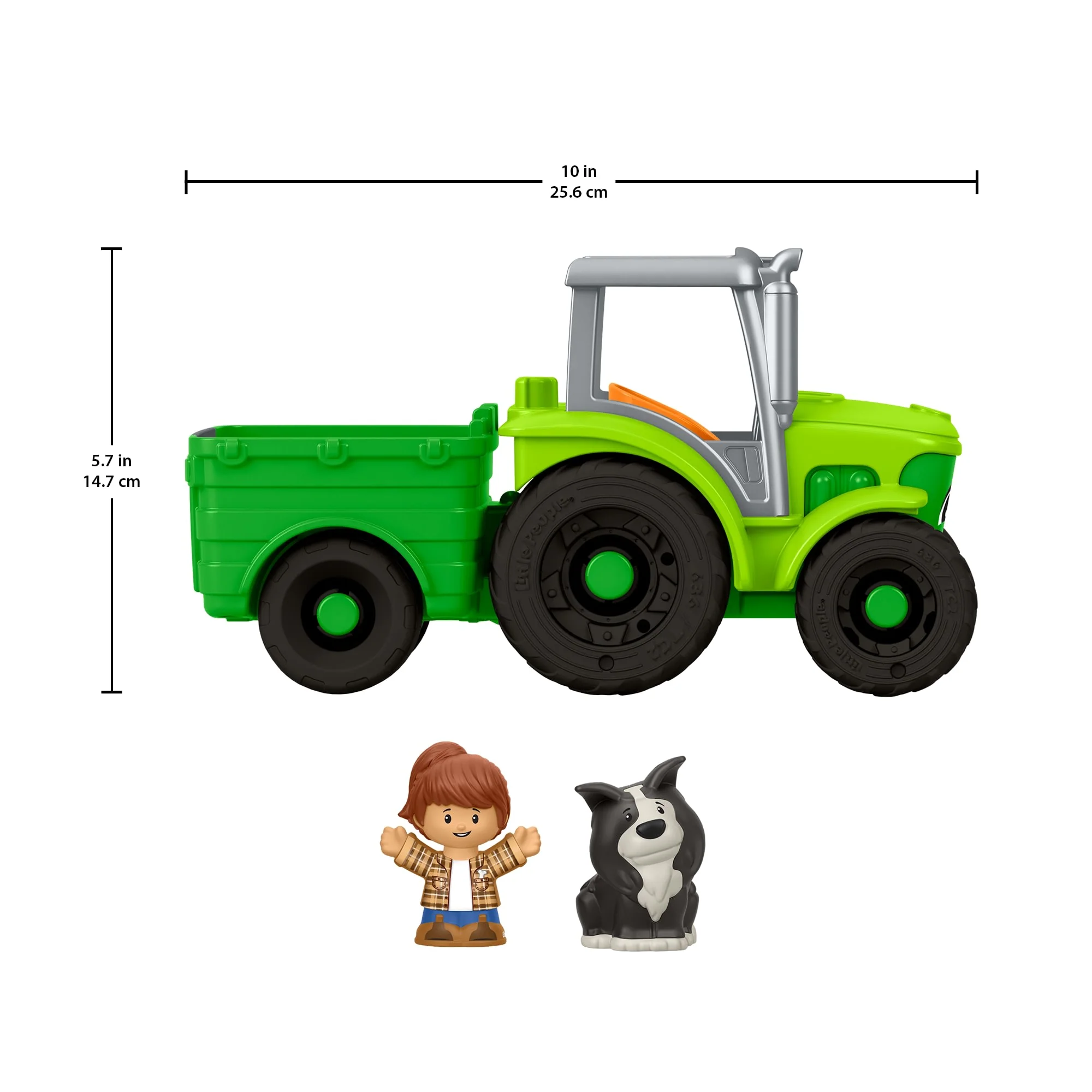 Fisher-Price Little People Push & Play Tractor, Musical Toy Farm Vehicle & 2 Figures For Toddlers - Image 6