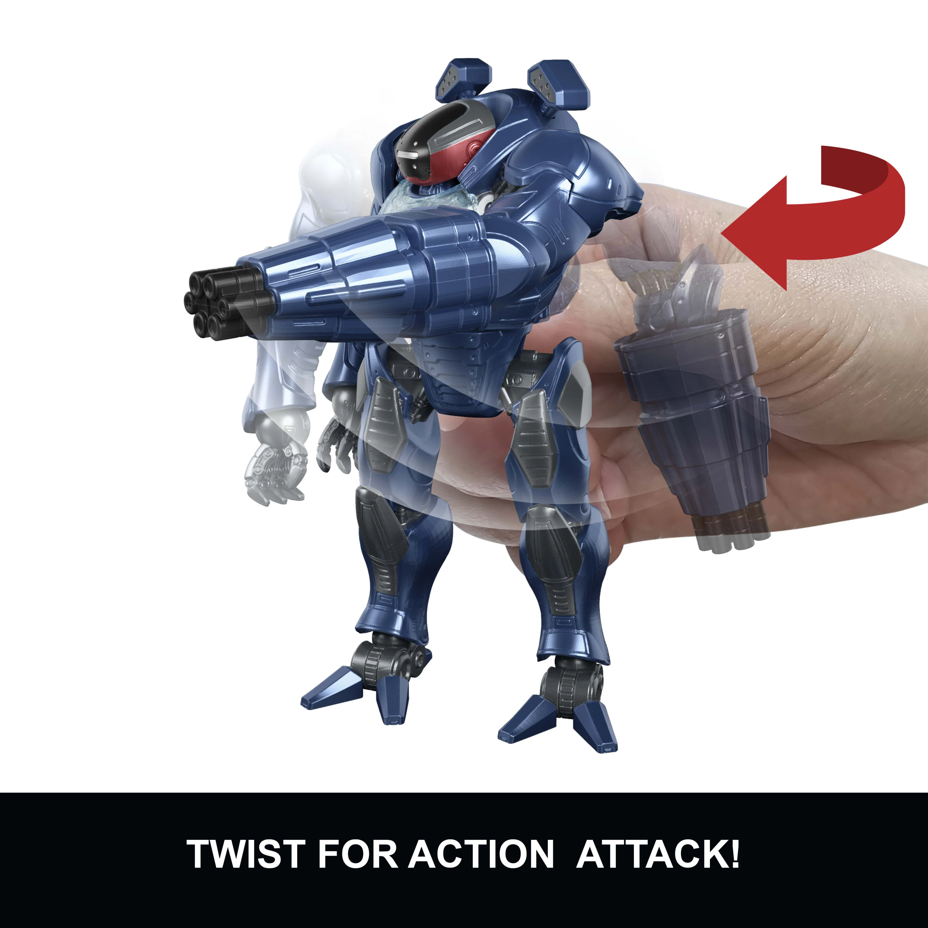 Masters Of The Universe Combat Ready Roboto Figure Toy, 5.5 Inch Twist & Release Quick Draw - Image 2