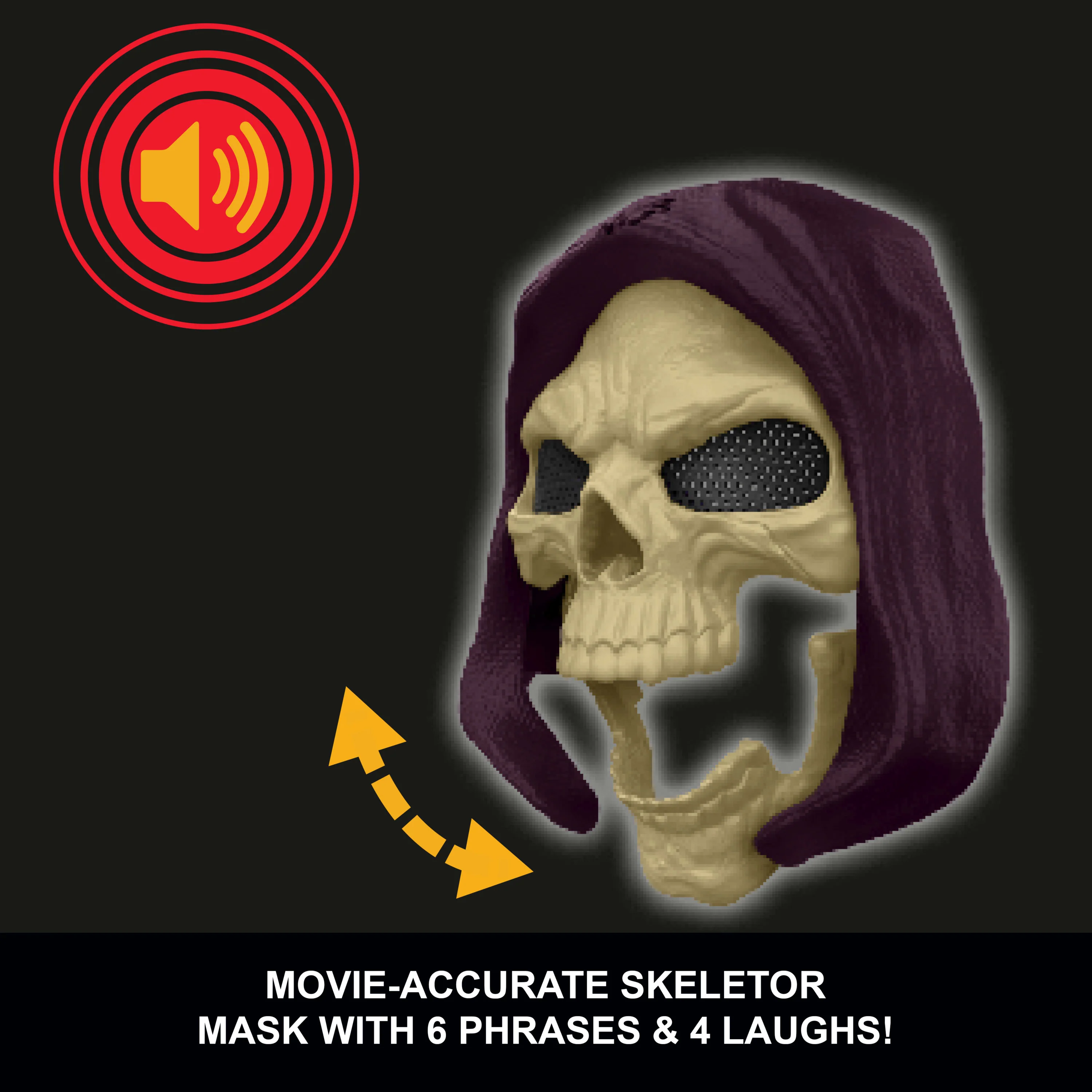 Masters Of The Universe Skeletor Mask, 2026 Movie Look, Lights & Sounds Roleplay Costume Face Cover - Image 3
