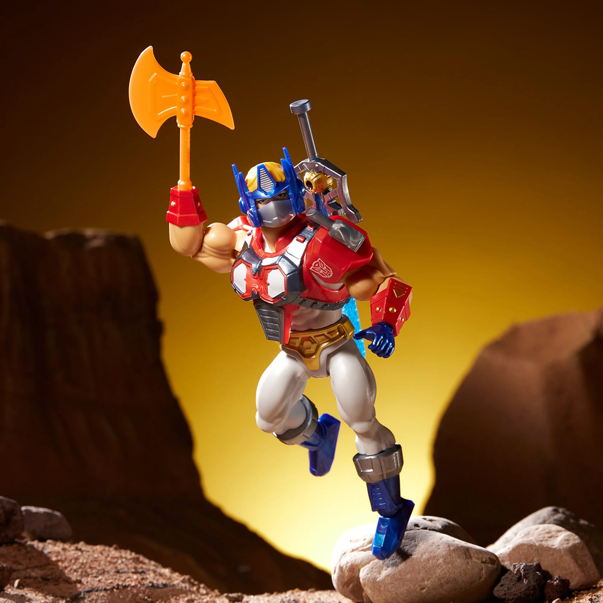Masters Of The Universe Origins & Transformers Optimus Prime Armor He-Man Action Figure, MOTU Toy - Image 4