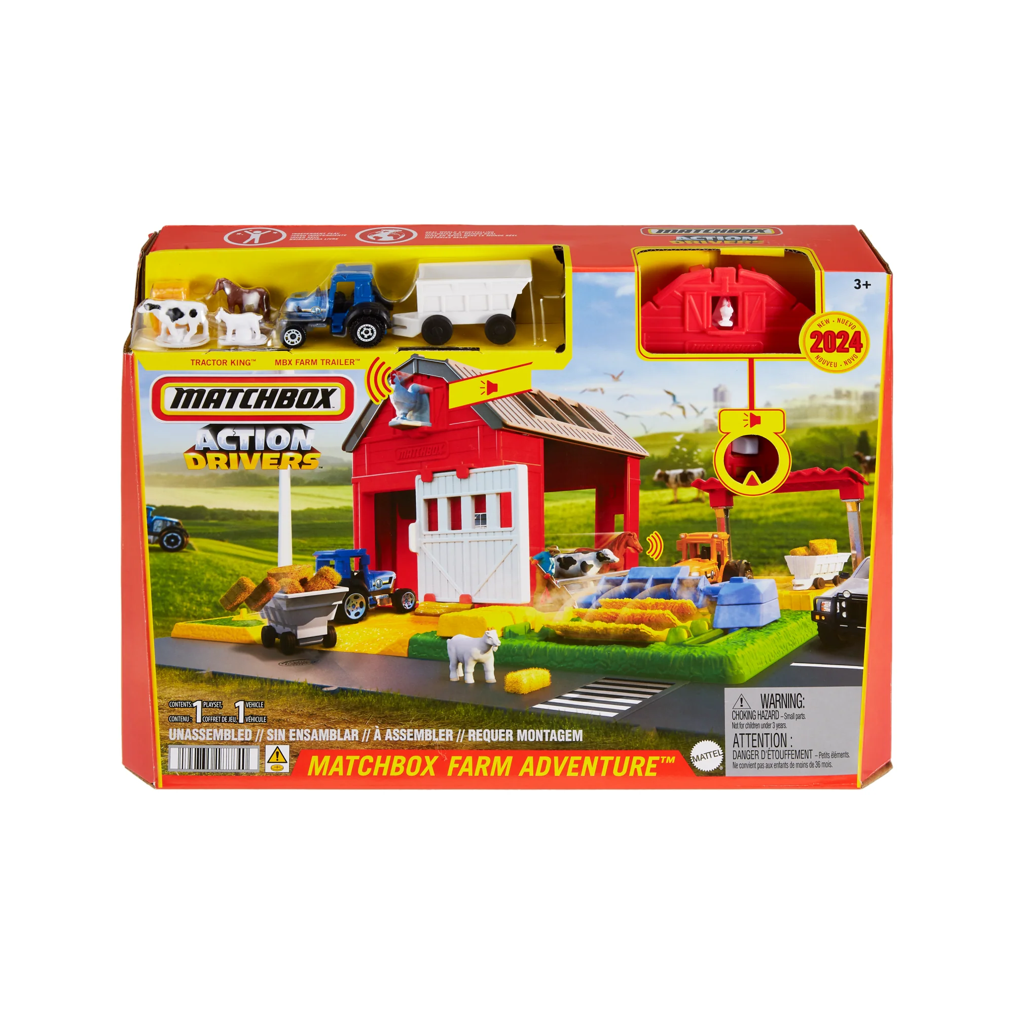 Matchbox Playset, Action Drivers Farm Adventure With 1:64 Scale Tractor & 6 Accessories - Image 6