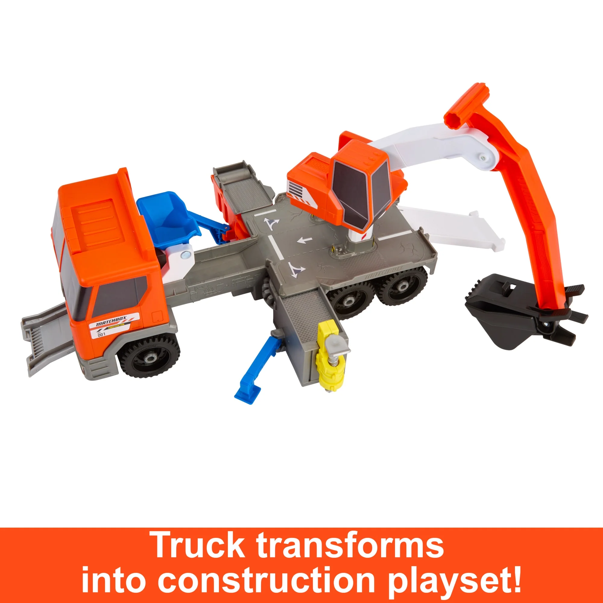 Matchbox Action Drivers Matchbox Transforming Excavator, Toy Construction Truck With 1:64 Scale Vehicle - Image 3