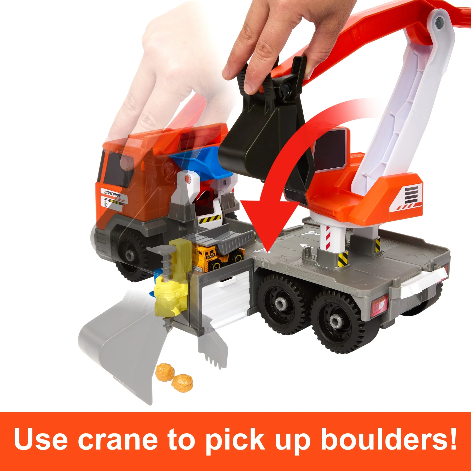 Matchbox Action Drivers Matchbox Transforming Excavator, Toy Construction Truck With 1:64 Scale Vehicle - Image 6