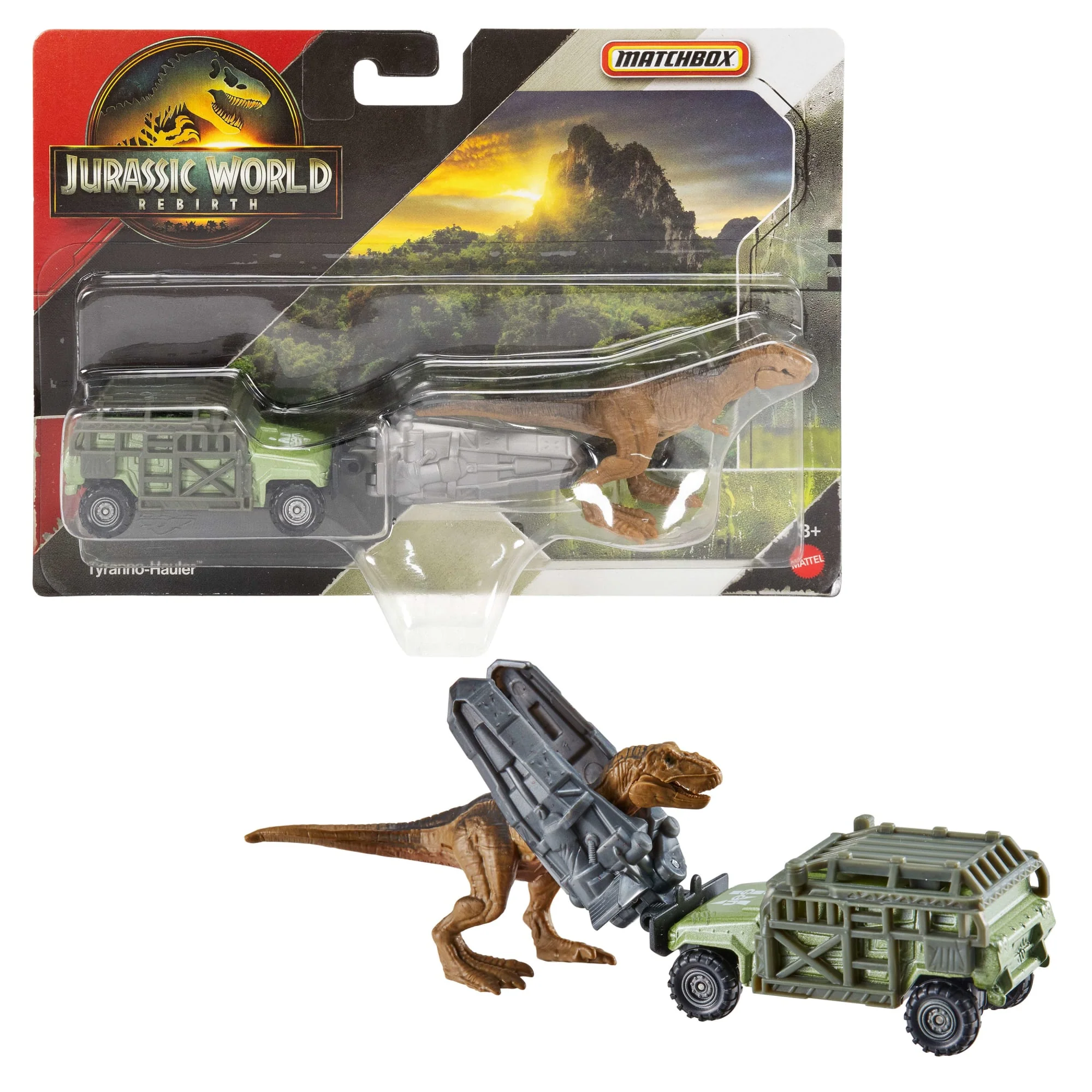 Matchbox Jurassic World Dino Transporter, Toy Car Or Truck & 1-2 Mini Dinosaurs - Image 6