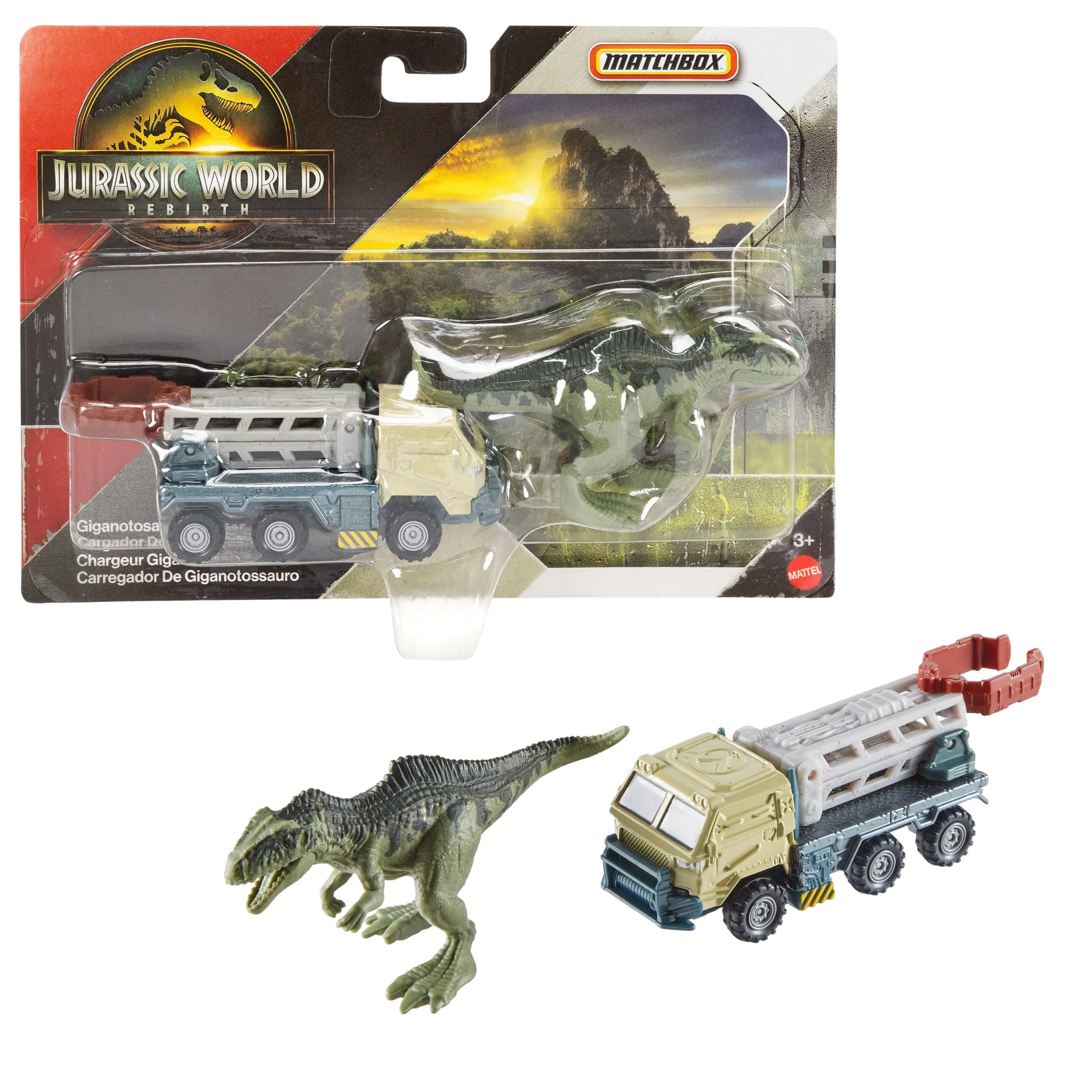 Matchbox Jurassic World Dino Transporter, Toy Car Or Truck & 1-2 Mini Dinosaurs - Image 3