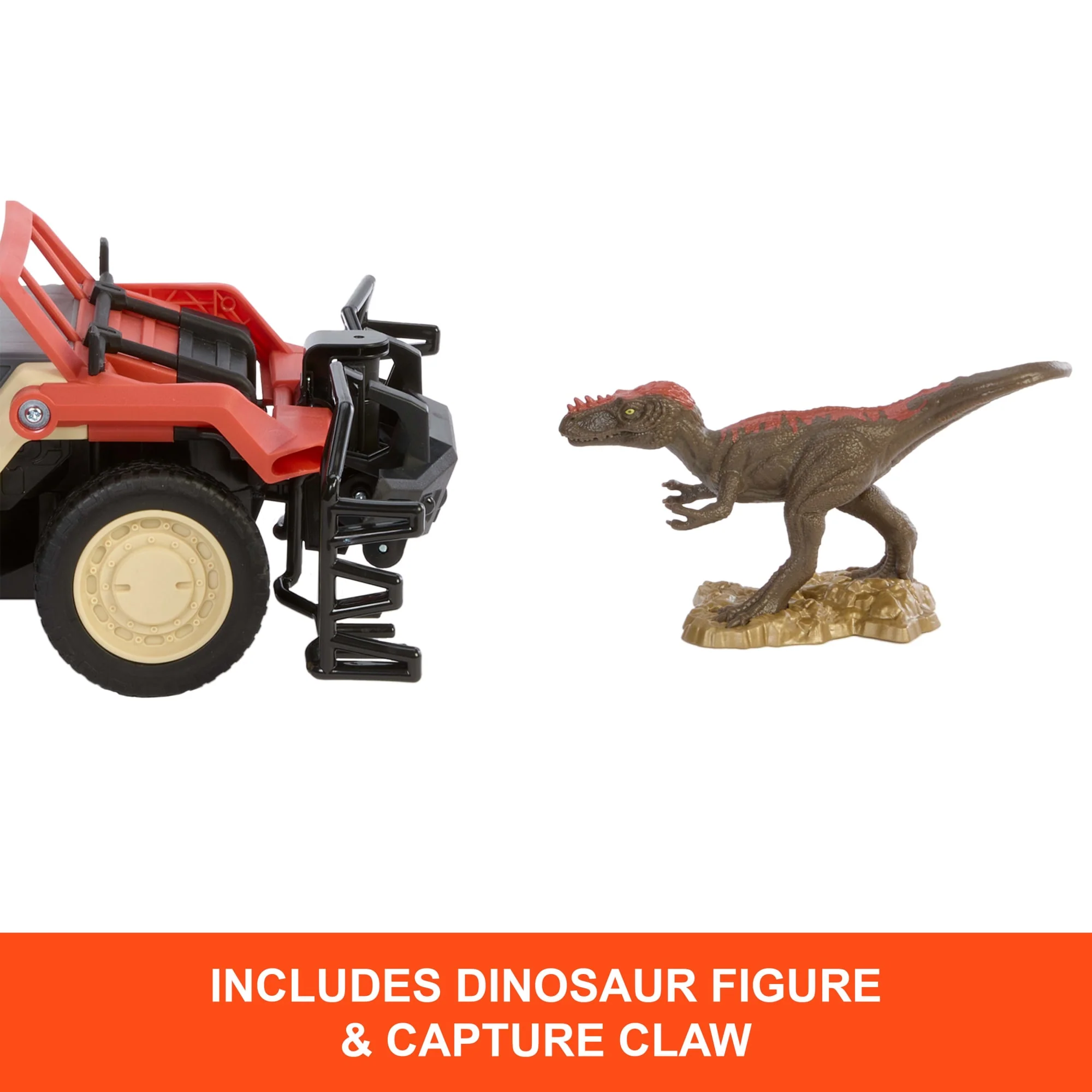 Matchbox RC Jurassic World Dino Catcher RC, Remote-Control Toy Truck With Dinosaur Figure - Image 4