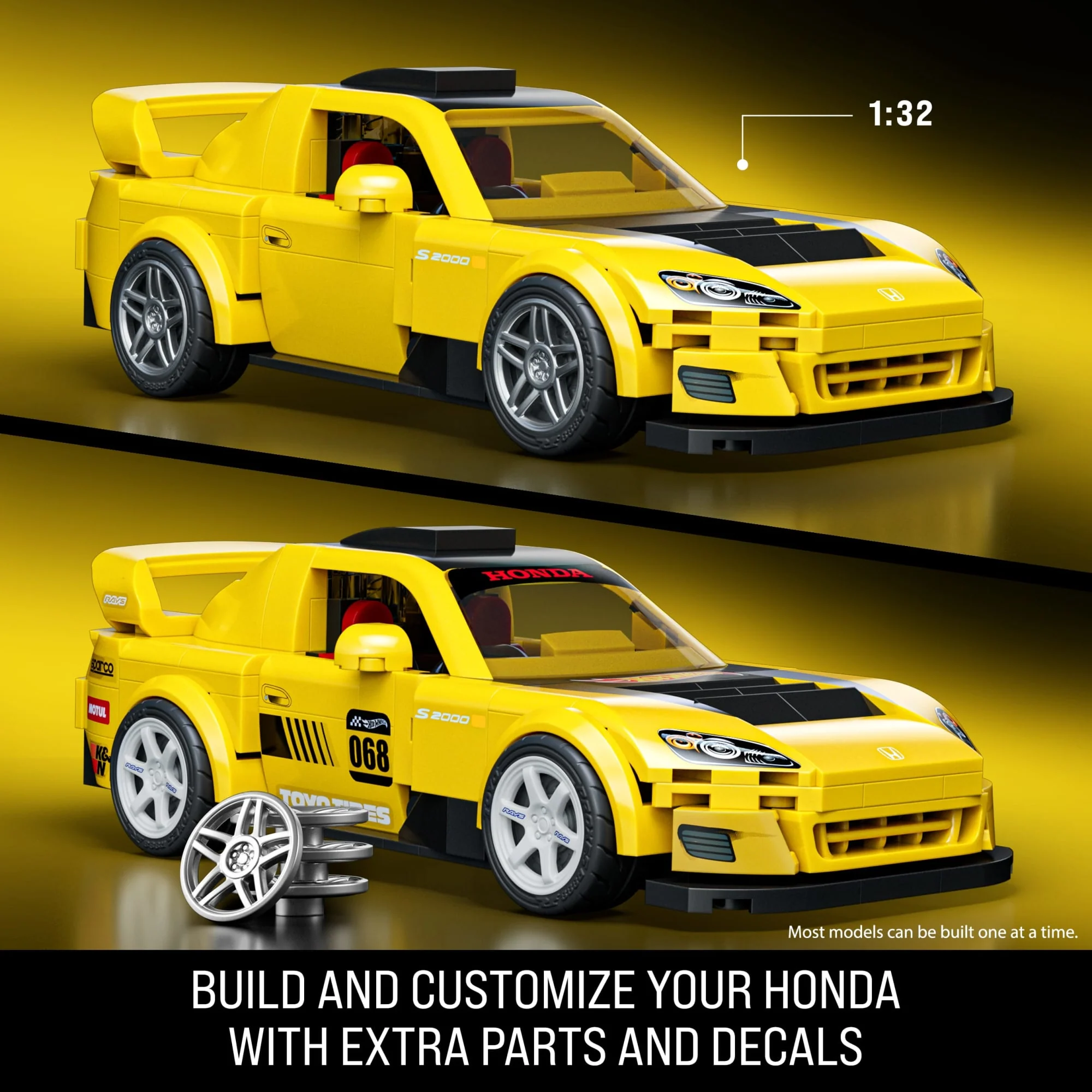 Mattel Brick Shop Hot Wheels ’07 Honda S2000 Building Toy Kit (257 Pieces), For Collectors - Image 3
