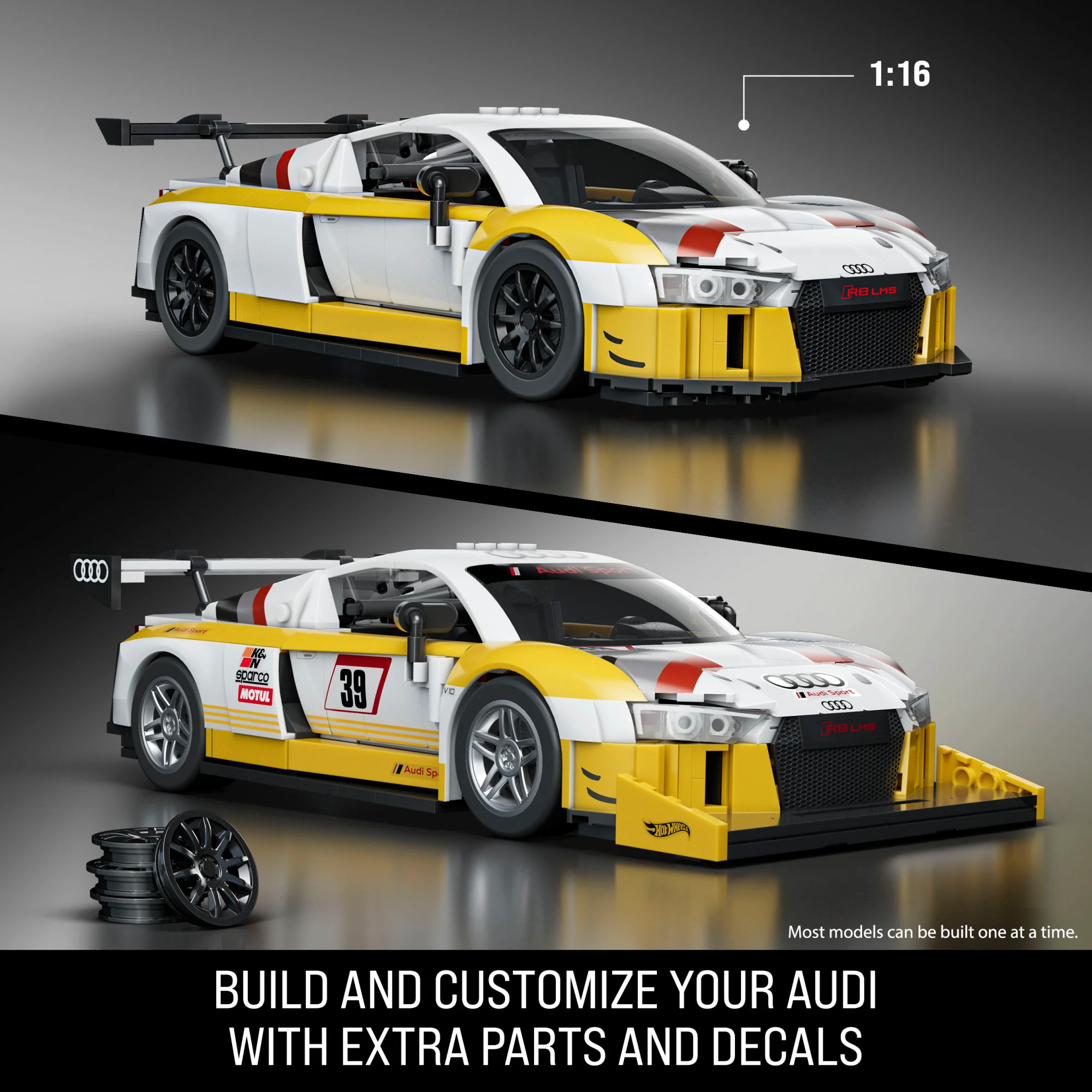Mattel Brick Shop Hot Wheels ‘15 Audi R8 Lms Building Toy Kit (820 Pieces), For Collectors - Image 3