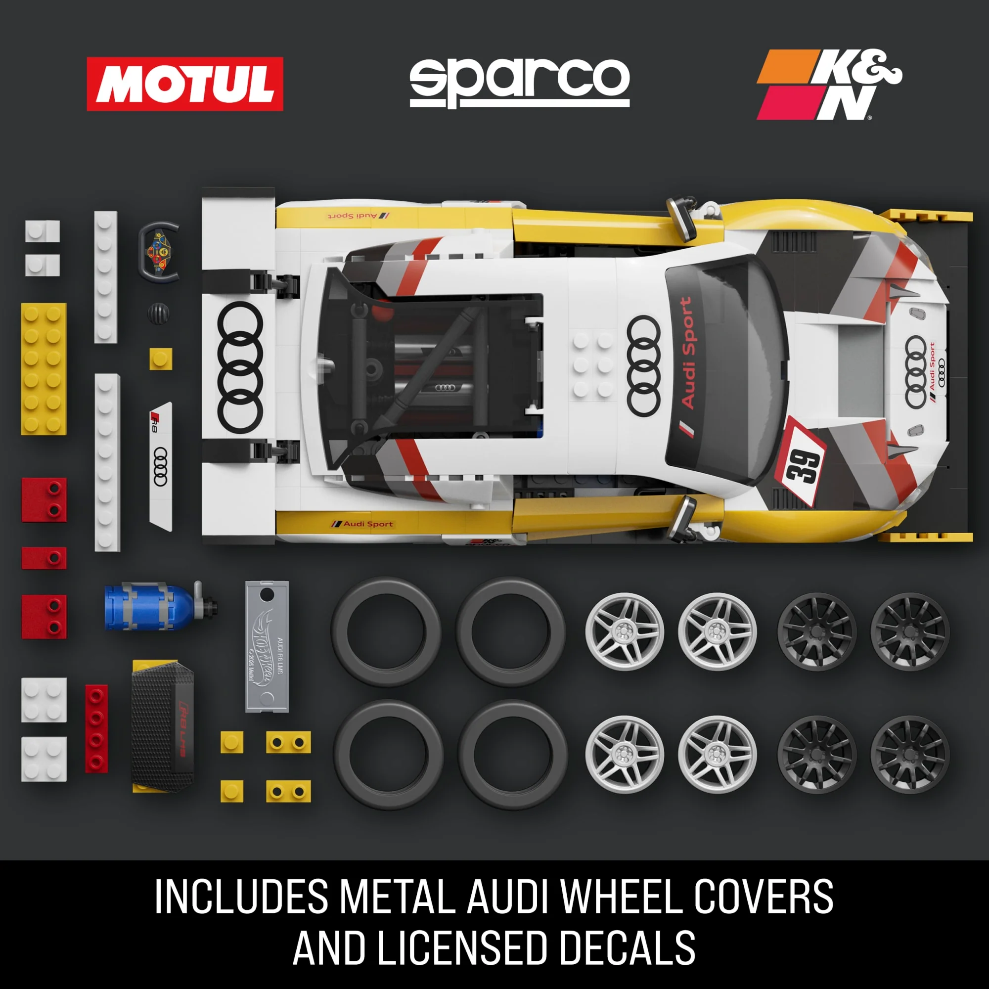 Mattel Brick Shop Hot Wheels ‘15 Audi R8 Lms Building Toy Kit (820 Pieces), For Collectors - Image 4
