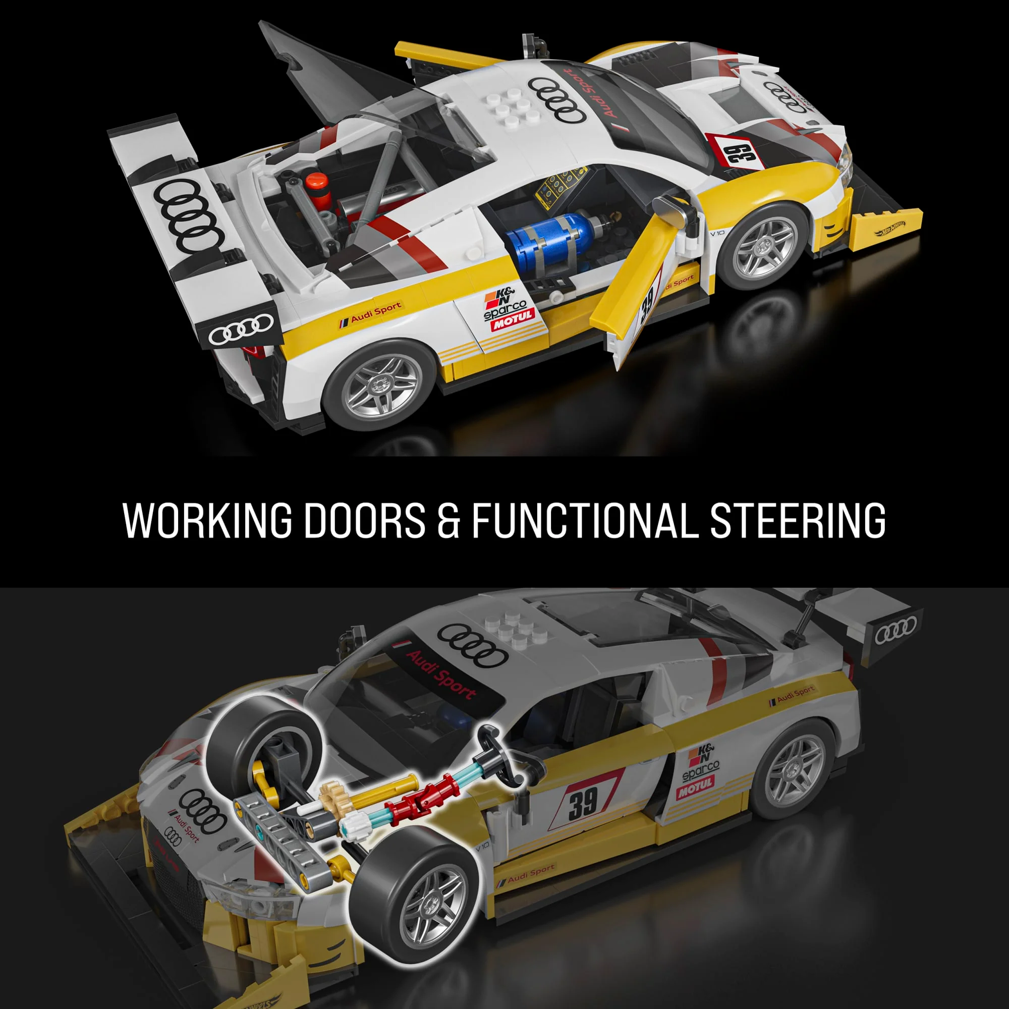 Mattel Brick Shop Hot Wheels ‘15 Audi R8 Lms Building Toy Kit (820 Pieces), For Collectors - Image 6