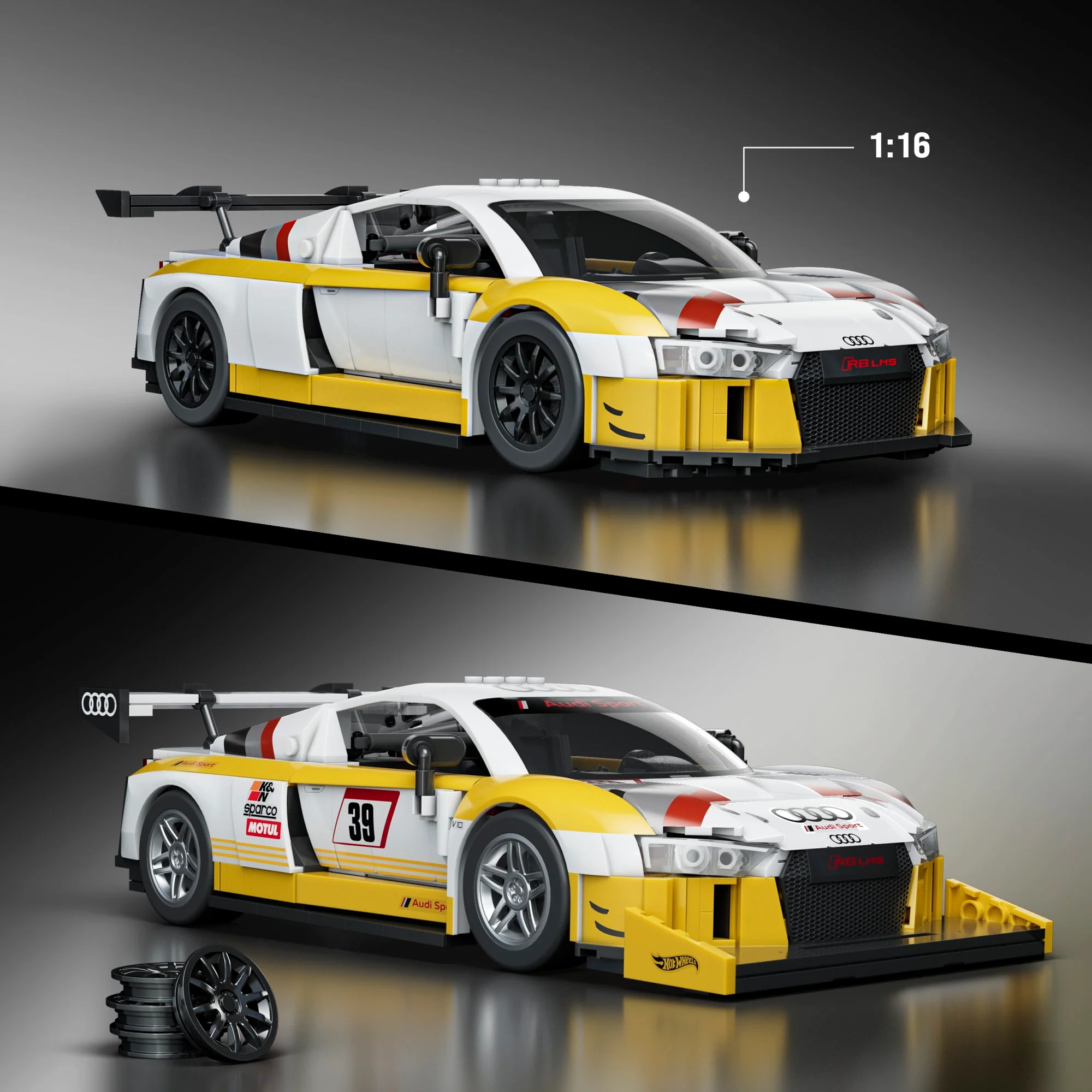 Mattel Brick Shop Hot Wheels ‘15 Audi R8 Lms Building Toy Kit (820 Pieces), For Collectors - Image 3
