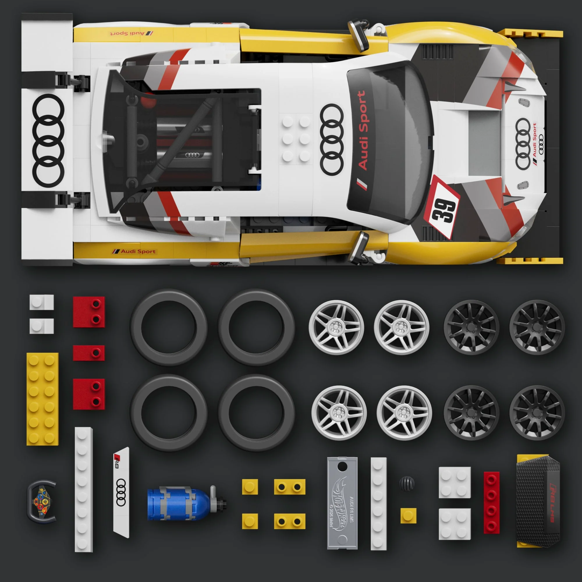 Mattel Brick Shop Hot Wheels ‘15 Audi R8 Lms Building Toy Kit (820 Pieces), For Collectors - Image 4