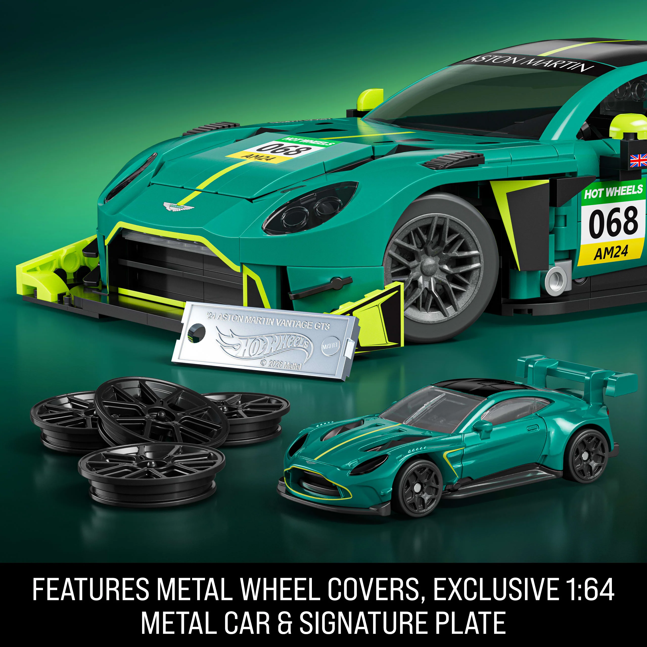 Mattel Brick Shop Hot Wheels ’24 Aston Martin Vantage Gt3 Building Toy Kit (793 Pieces), For Collectors  - Image 3
