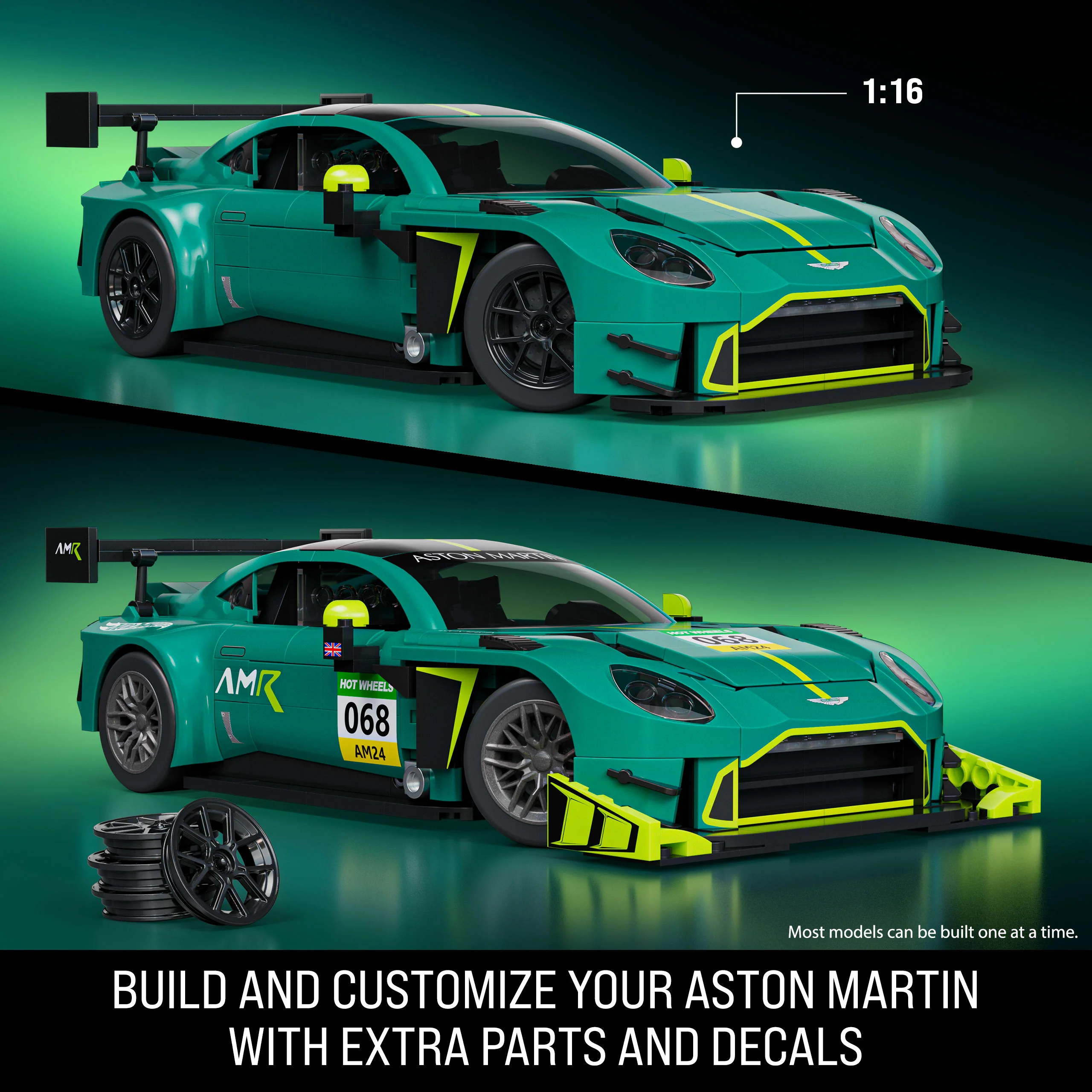 Mattel Brick Shop Hot Wheels ’24 Aston Martin Vantage Gt3 Building Toy Kit (793 Pieces), For Collectors  - Image 4