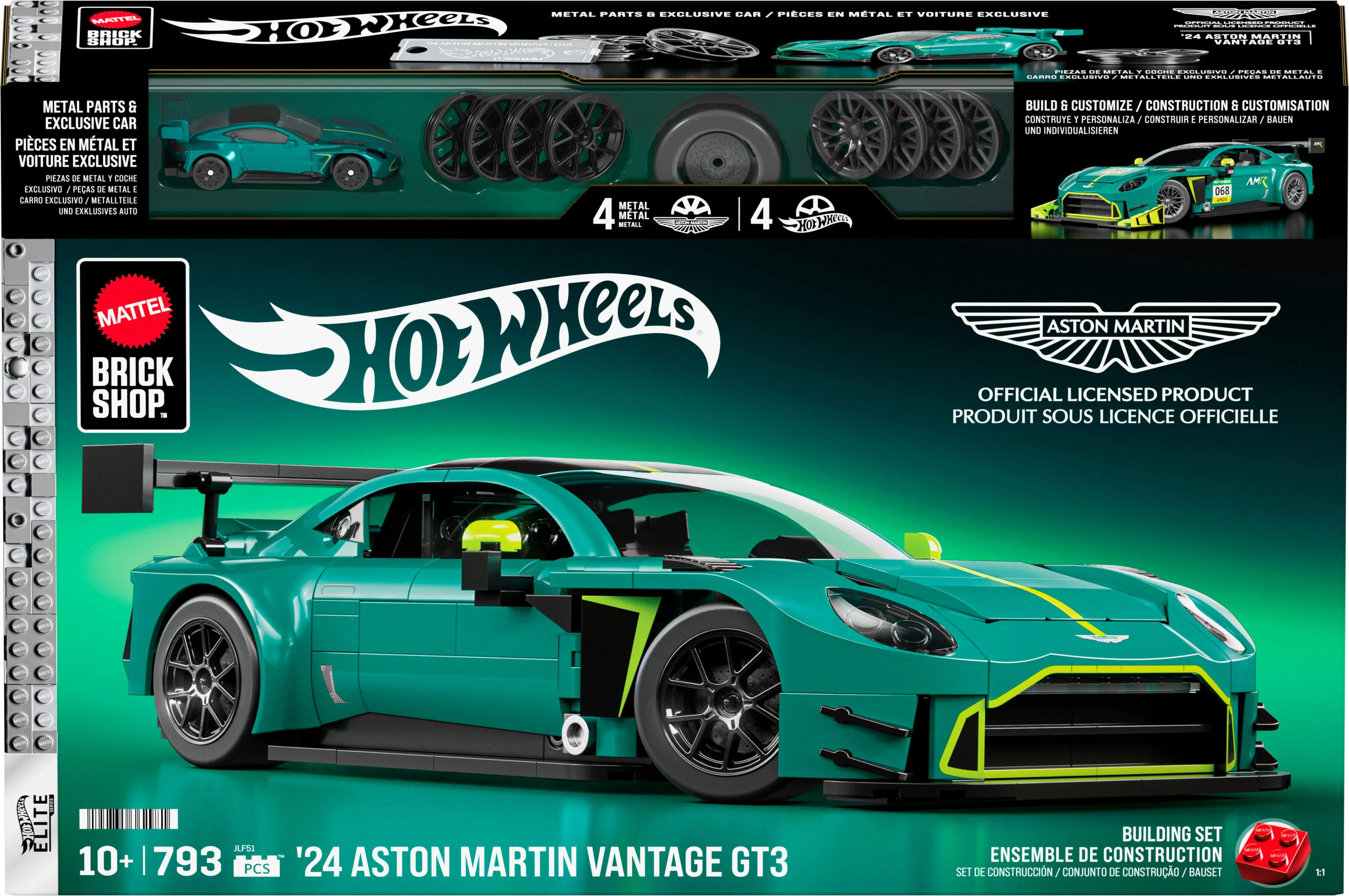 Mattel Brick Shop Hot Wheels ’24 Aston Martin Vantage Gt3 Building Toy Kit (793 Pieces), For Collectors  - Image 6