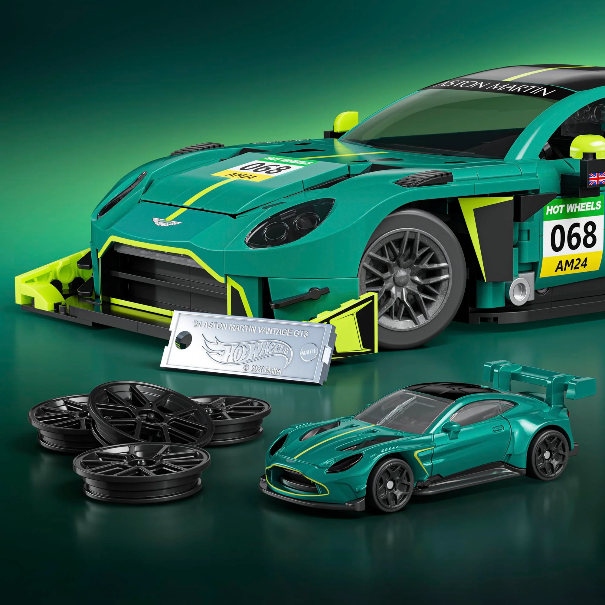 Mattel Brick Shop Hot Wheels ’24 Aston Martin Vantage Gt3 Building Toy Kit (793 Pieces), For Collectors - Image 5